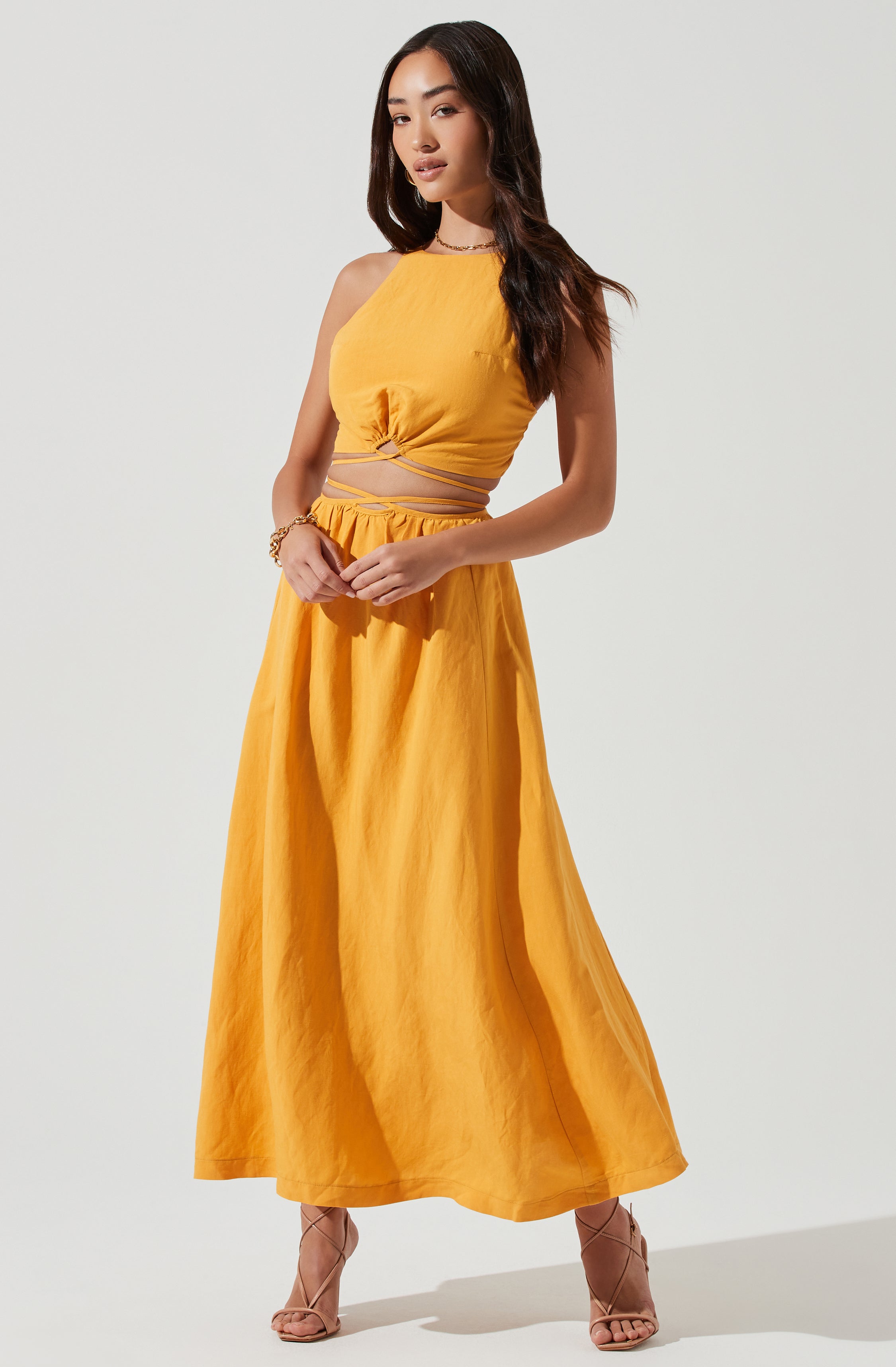 Divine Tie Waist Crop Top-Aljck