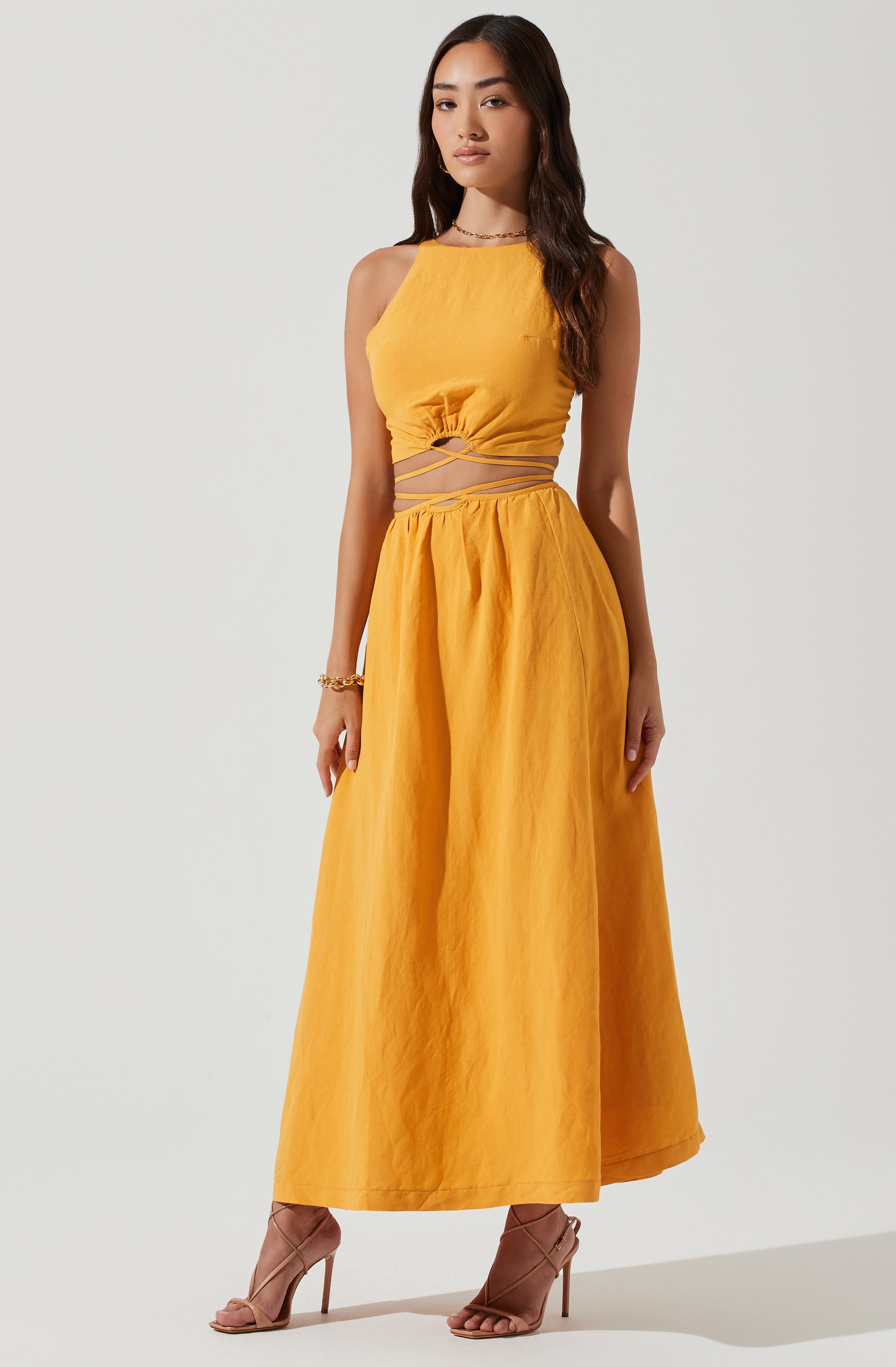 Divine Tie Waist Maxi Skirt-Aljck
