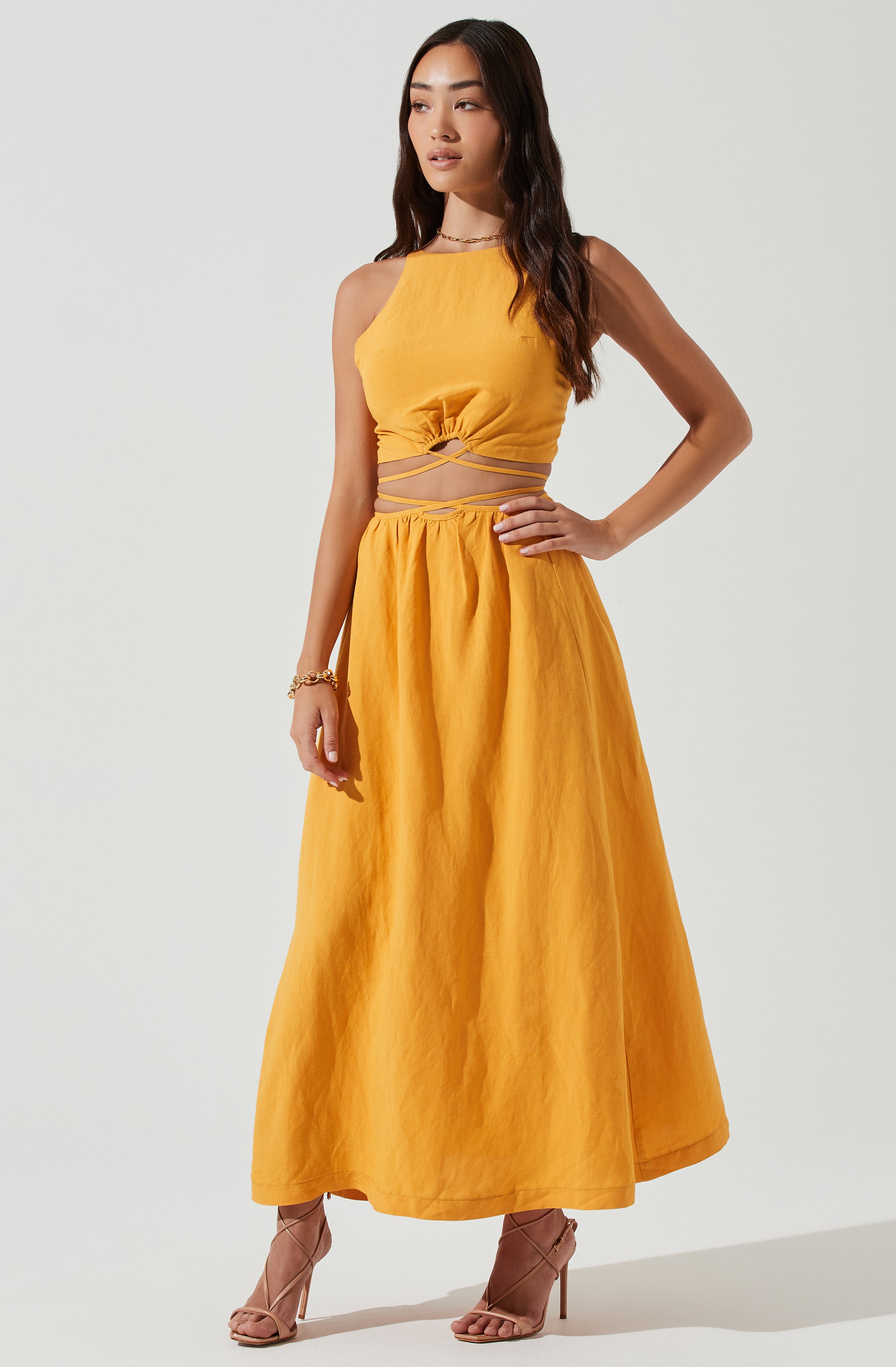 Divine Tie Waist Maxi Skirt-Aljck
