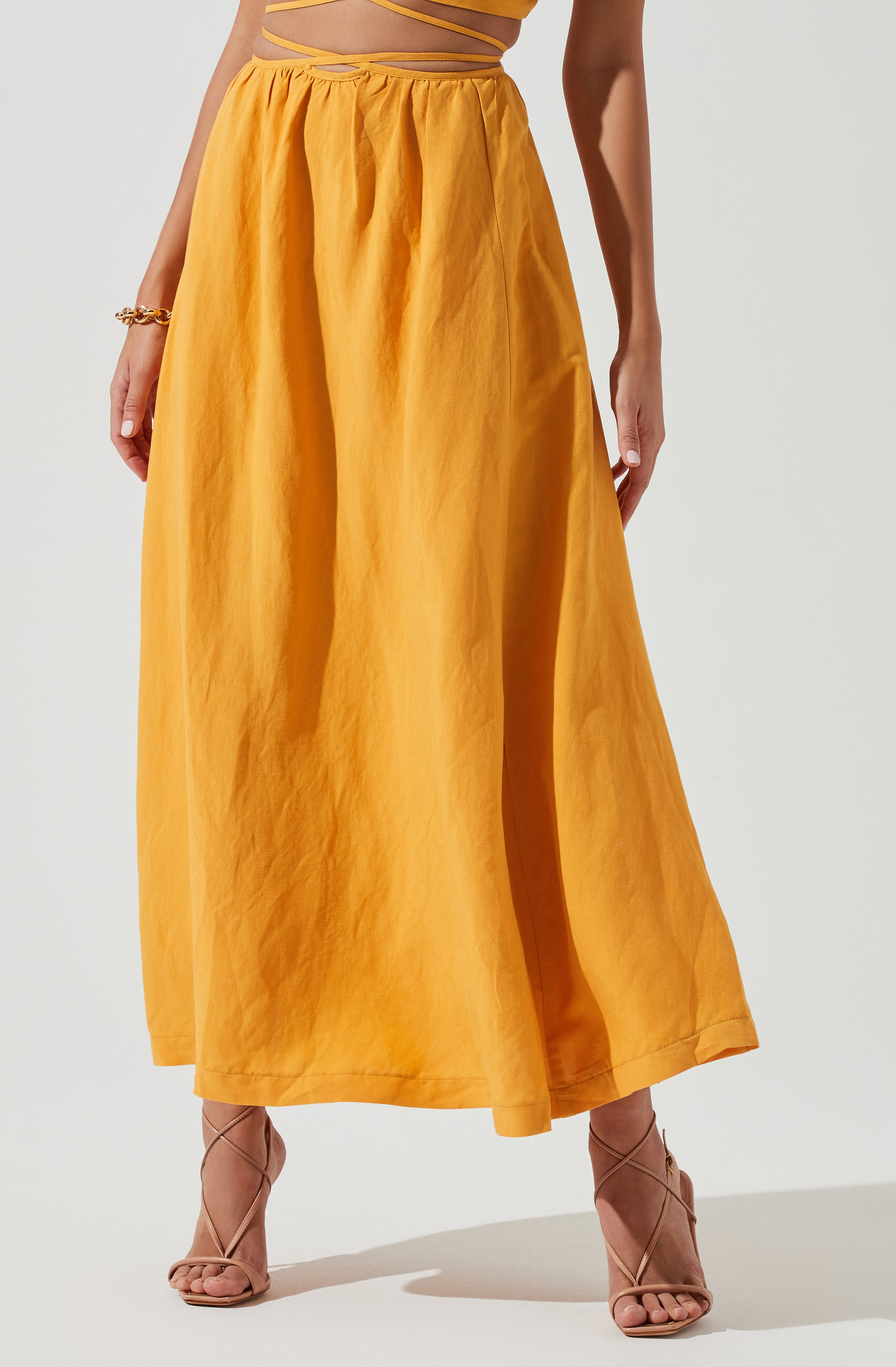 Divine Tie Waist Maxi Skirt-Aljck