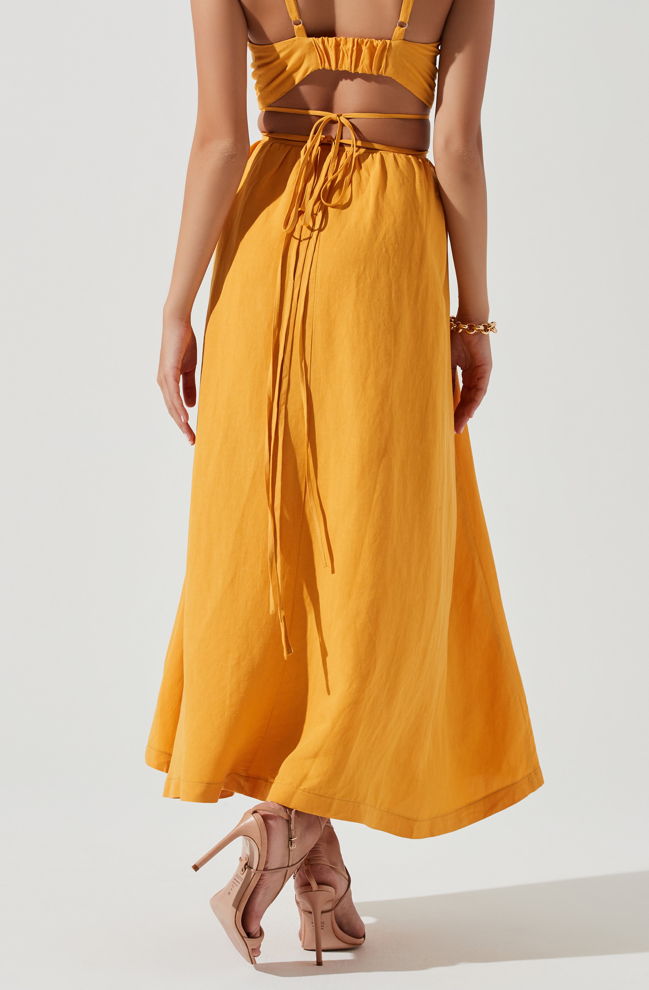 Divine Tie Waist Maxi Skirt-Aljck