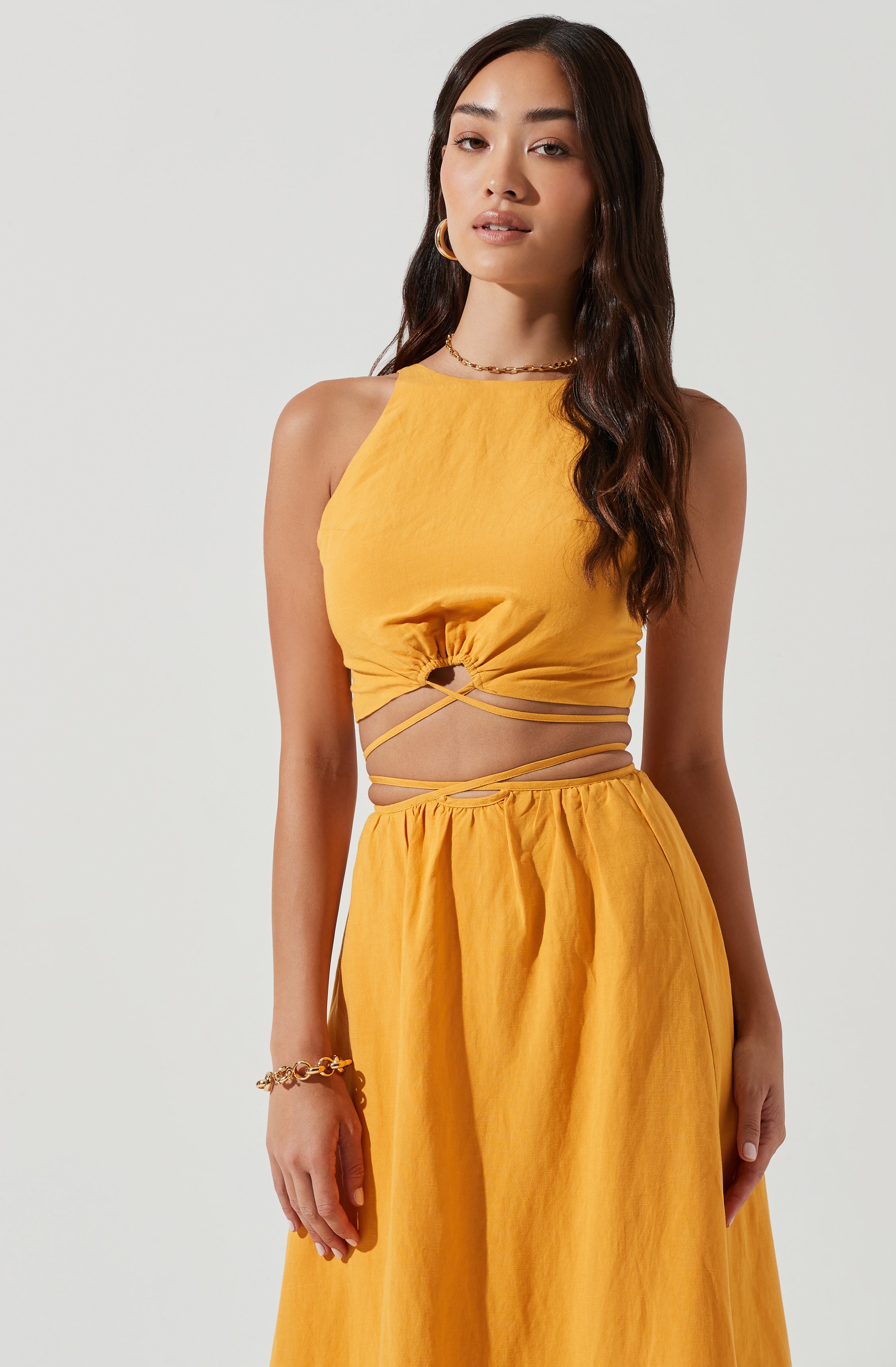Divine Tie Waist Crop Top-Aljck
