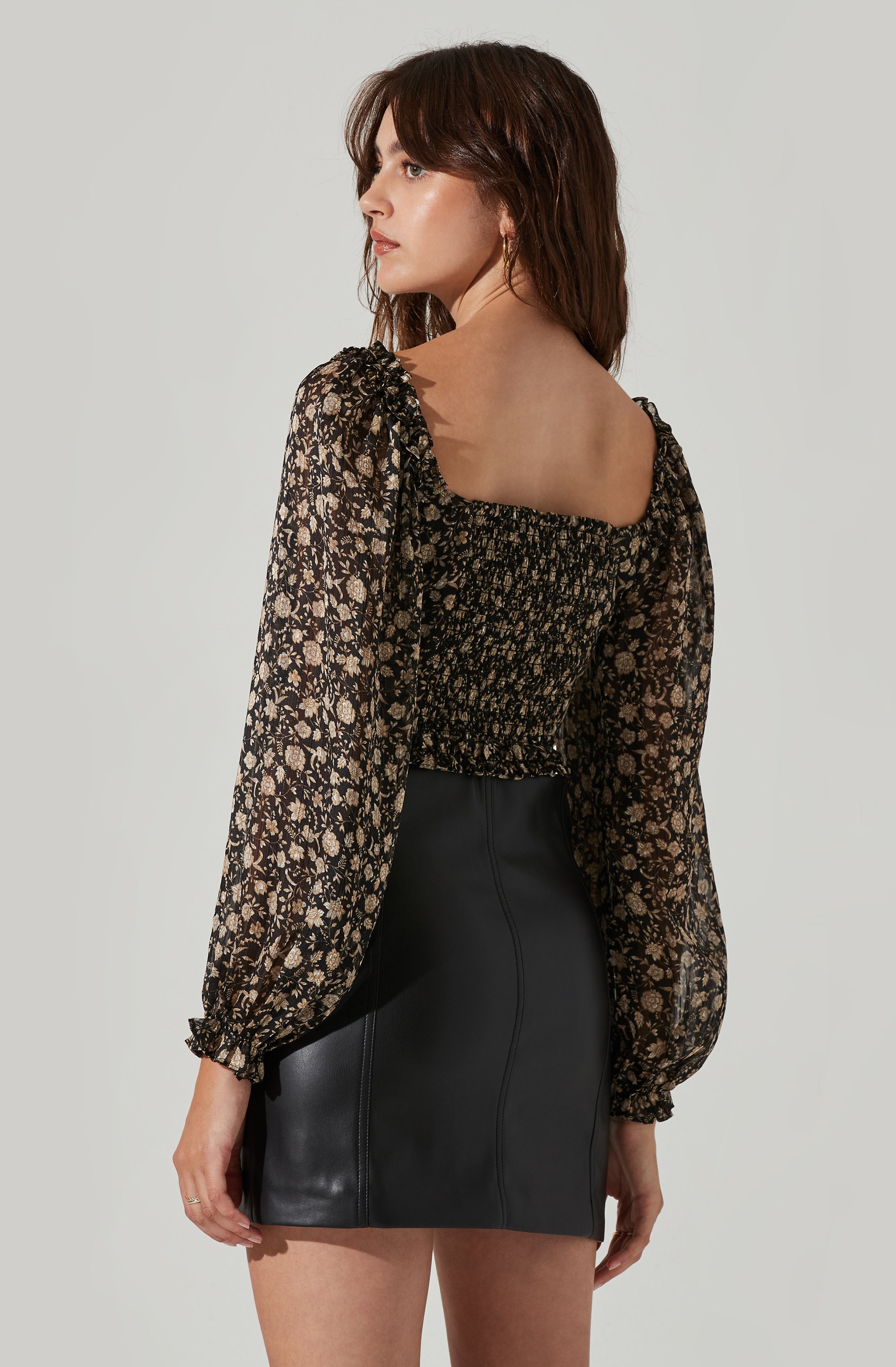 Helena Floral Ruched Top-Aljck