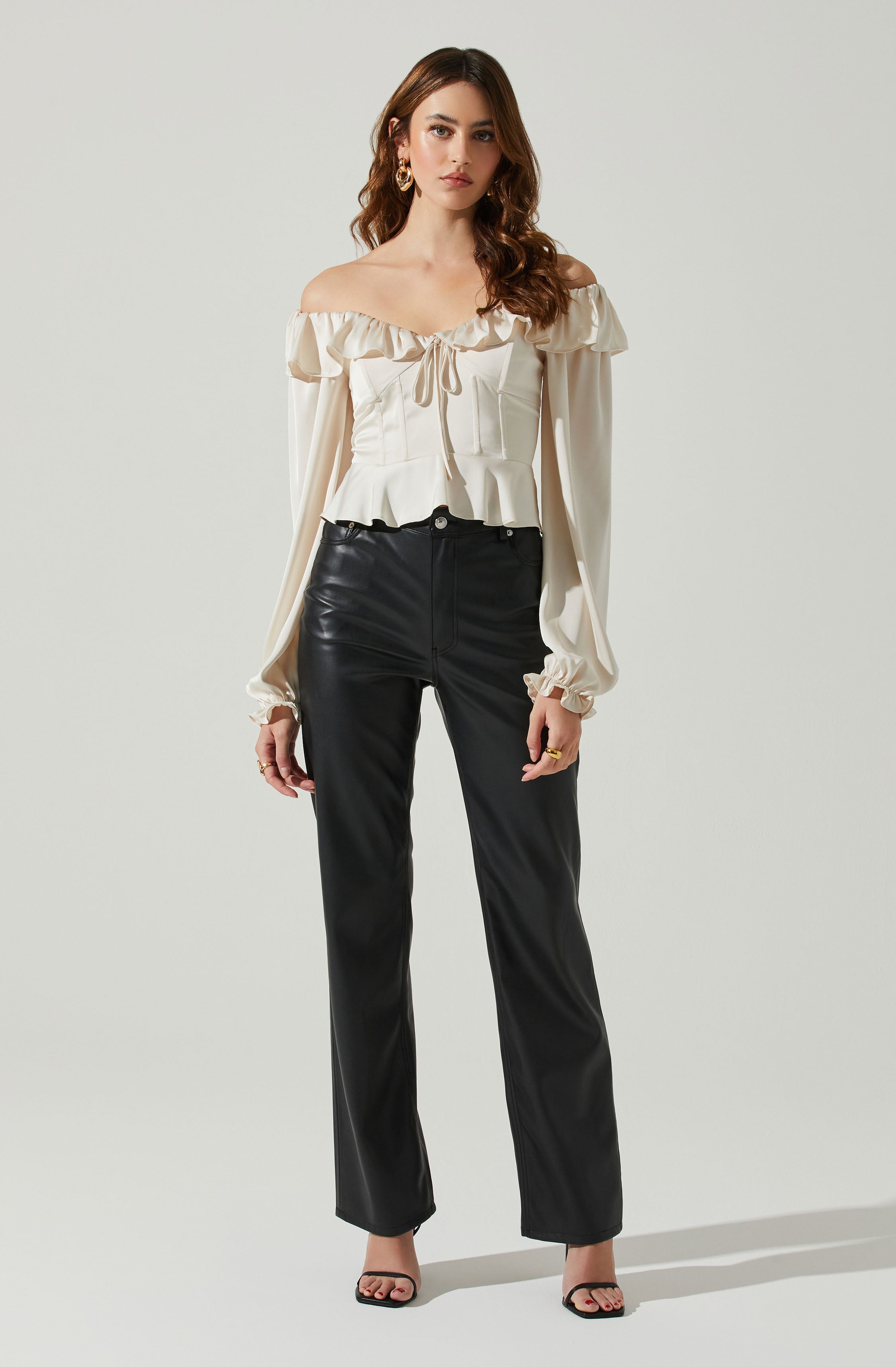 Malia Off Shoulder Satin Top-Aljck