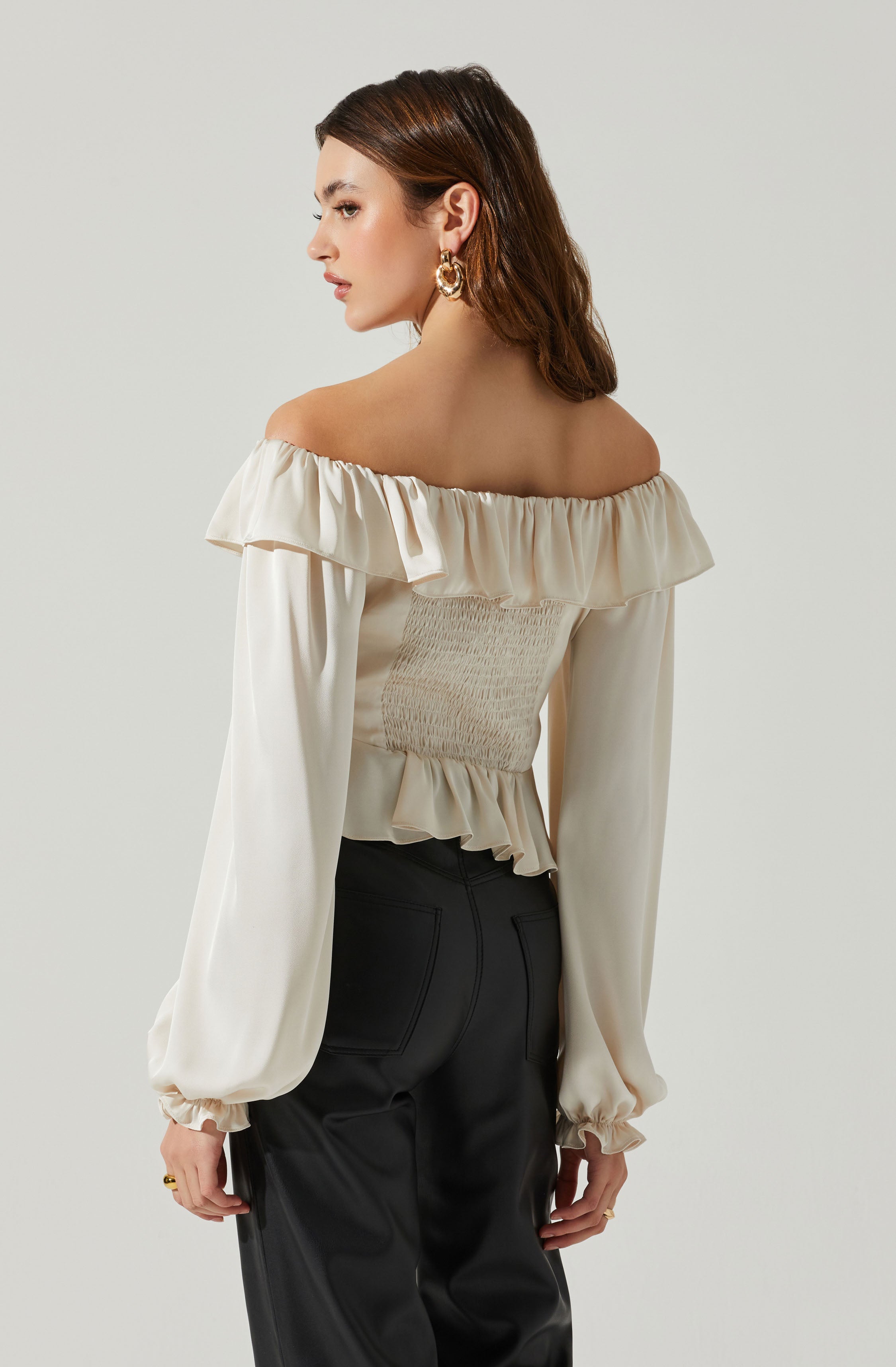 Malia Off Shoulder Satin Top-Aljck
