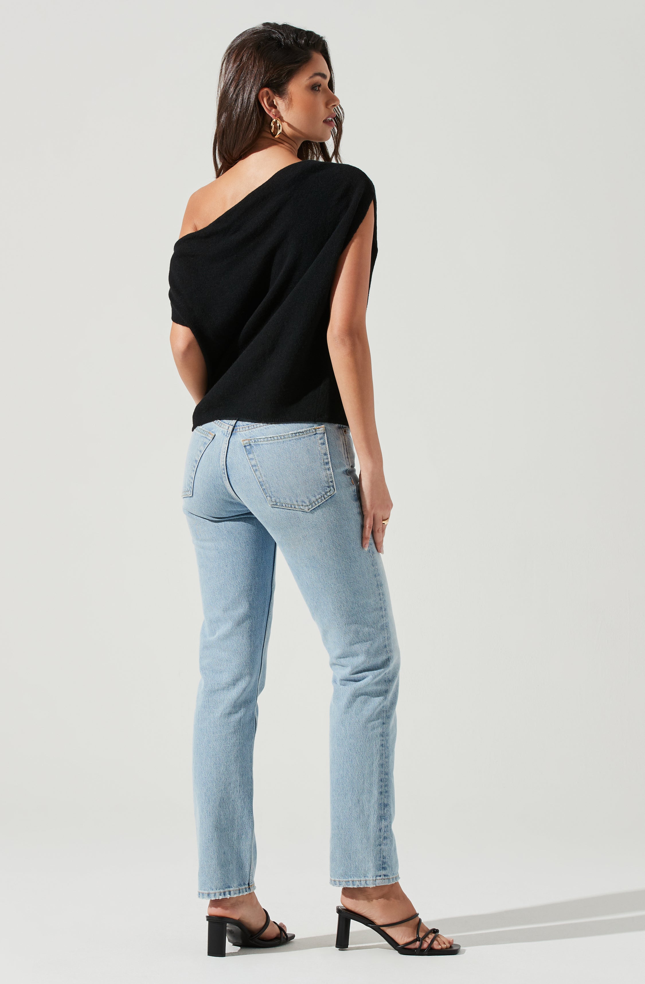 Devin Sleeveless One Shoulder Sweater-Aljck