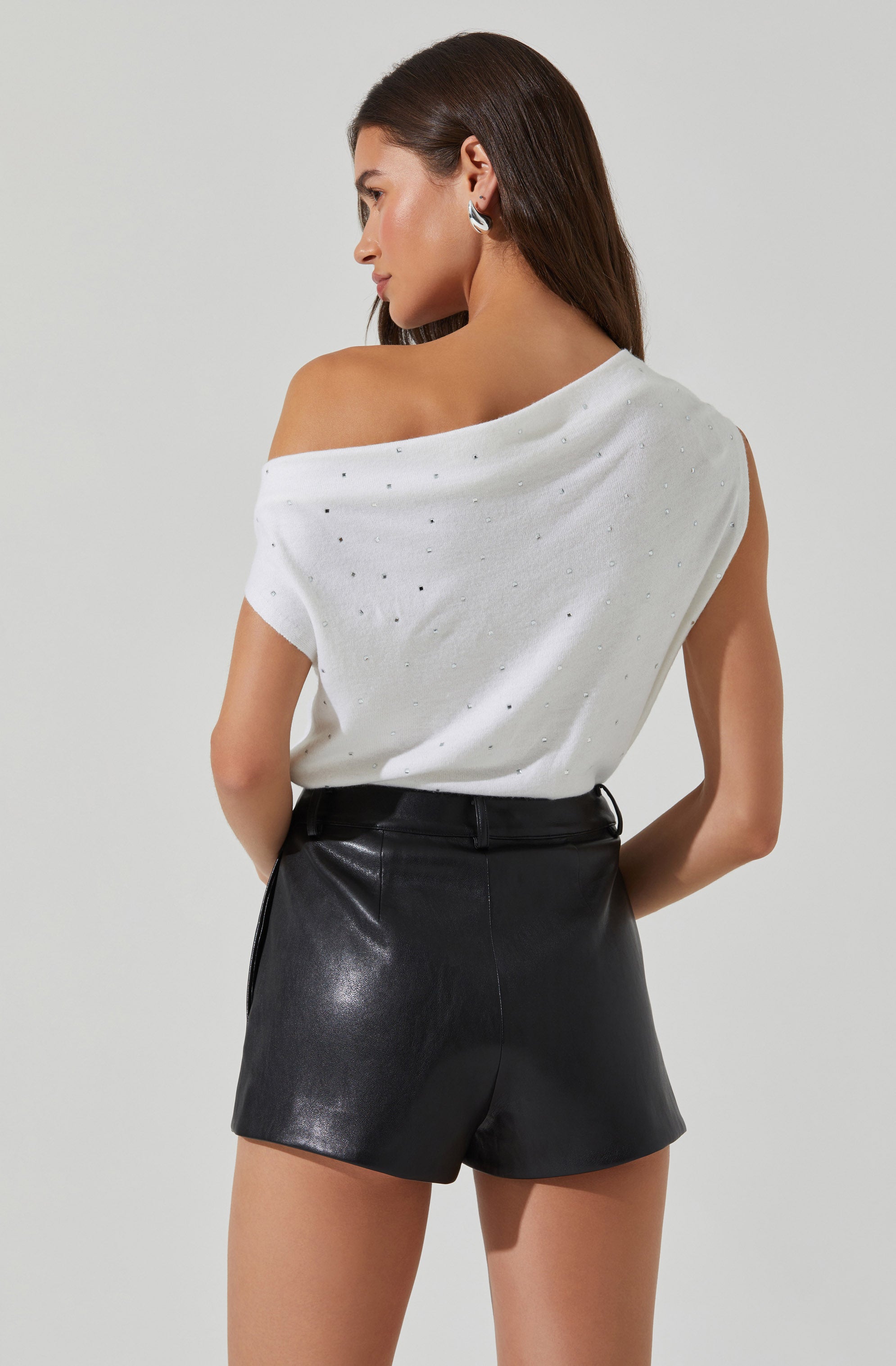 Devin Embellished Off Shoulder Sweater-Aljck
