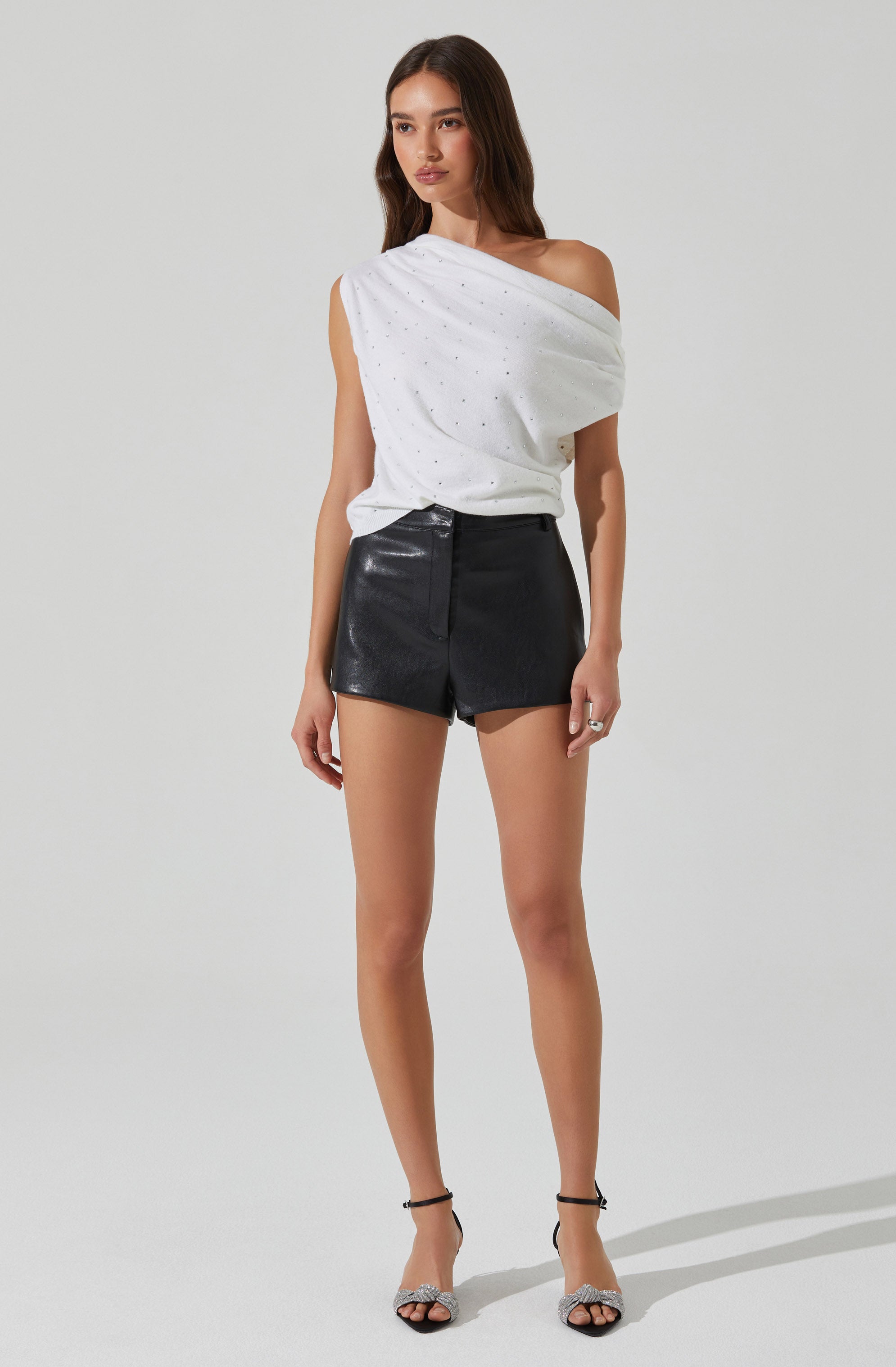 Devin Embellished Off Shoulder Sweater-Aljck