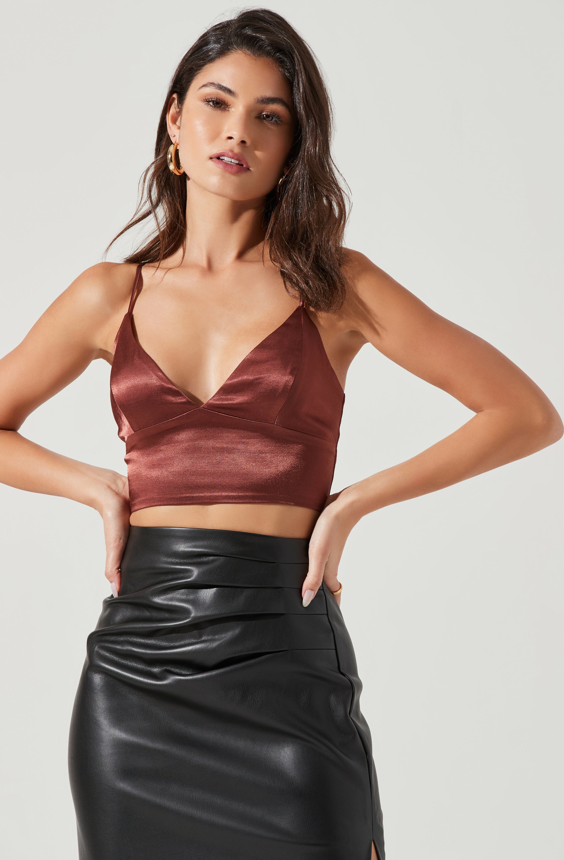 Libby Satin Crop Top-Aljck
