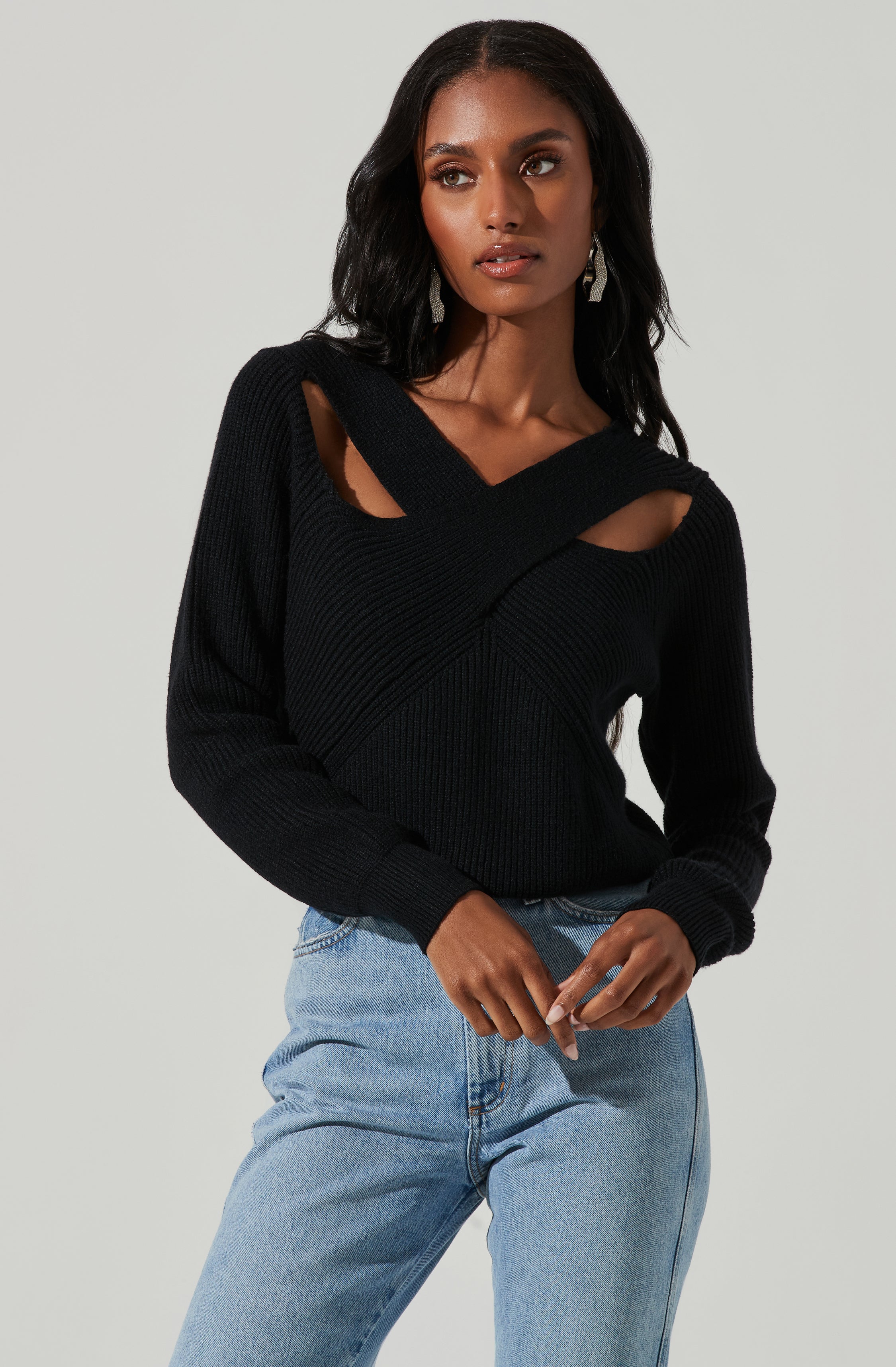 Viana Cross Front Sweater-Aljck