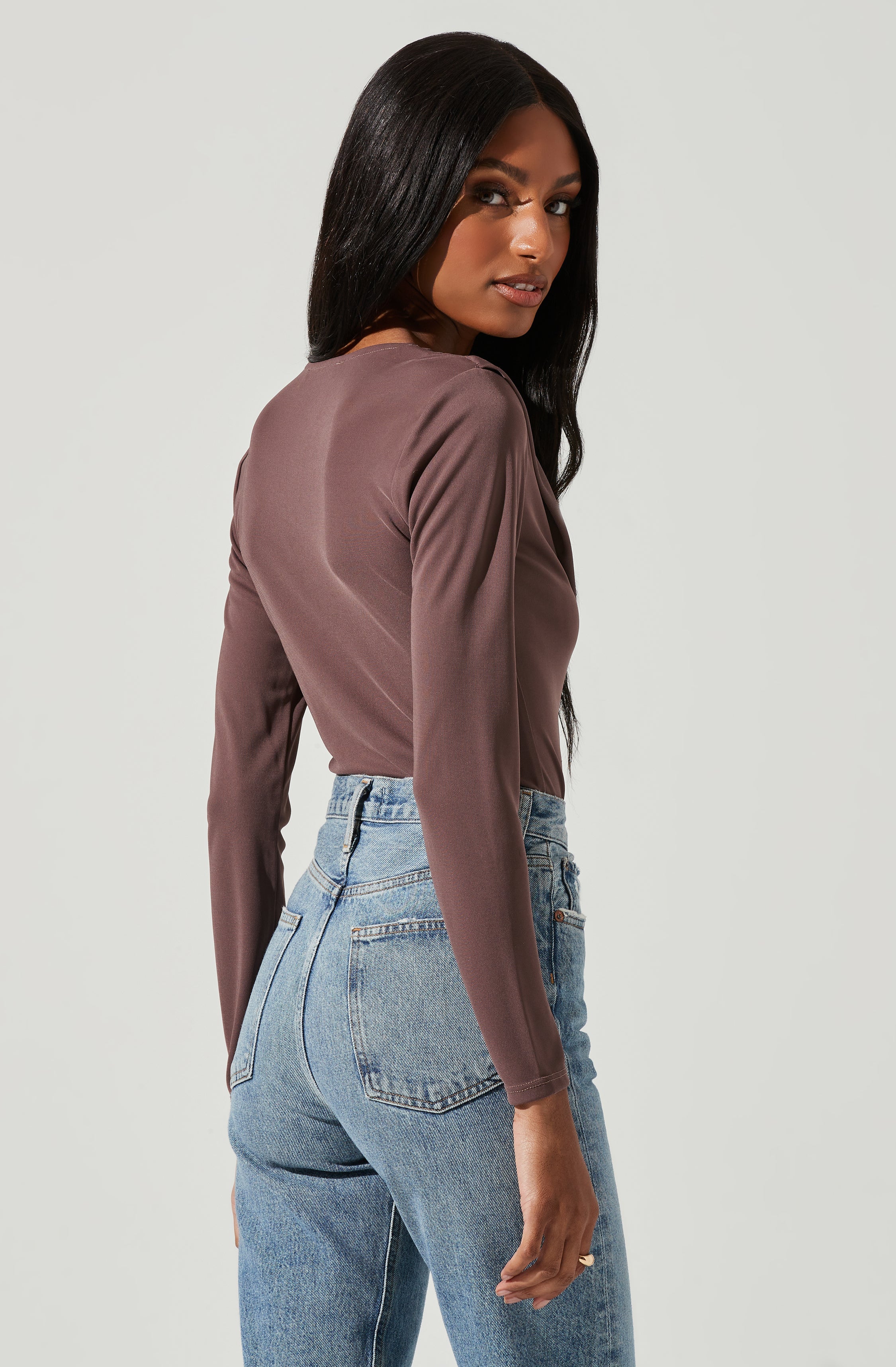 Kimberly Cowl Neck Long Sleeve Bodysuit-Aljck