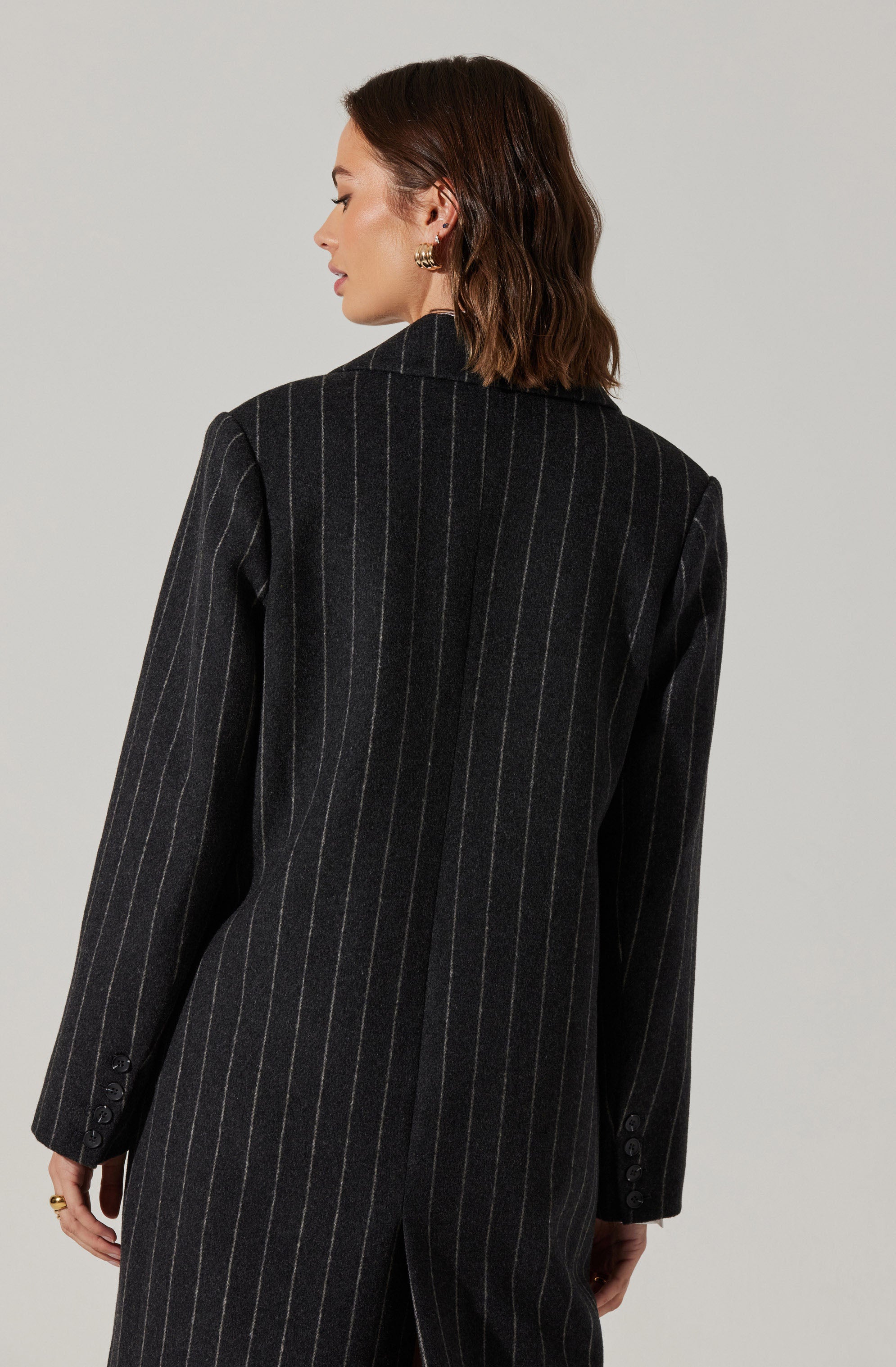 Morana Pinstripe Tailored Coat-Aljck