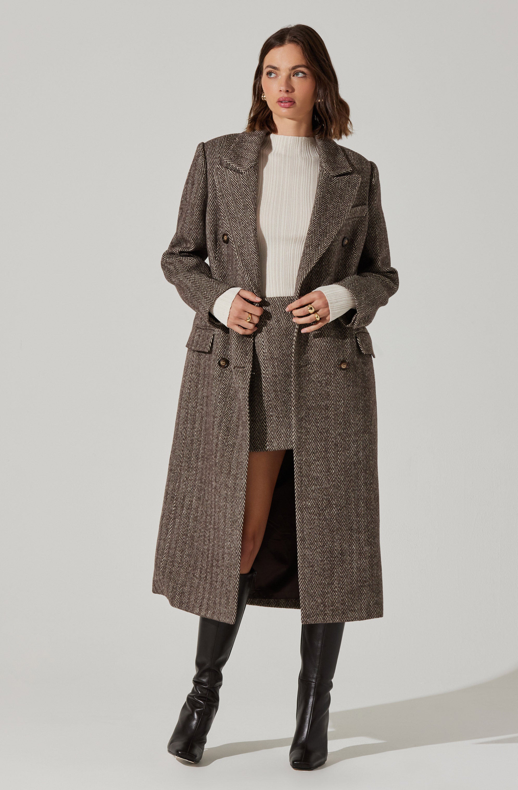 Morana Herringbone Coat-Aljck