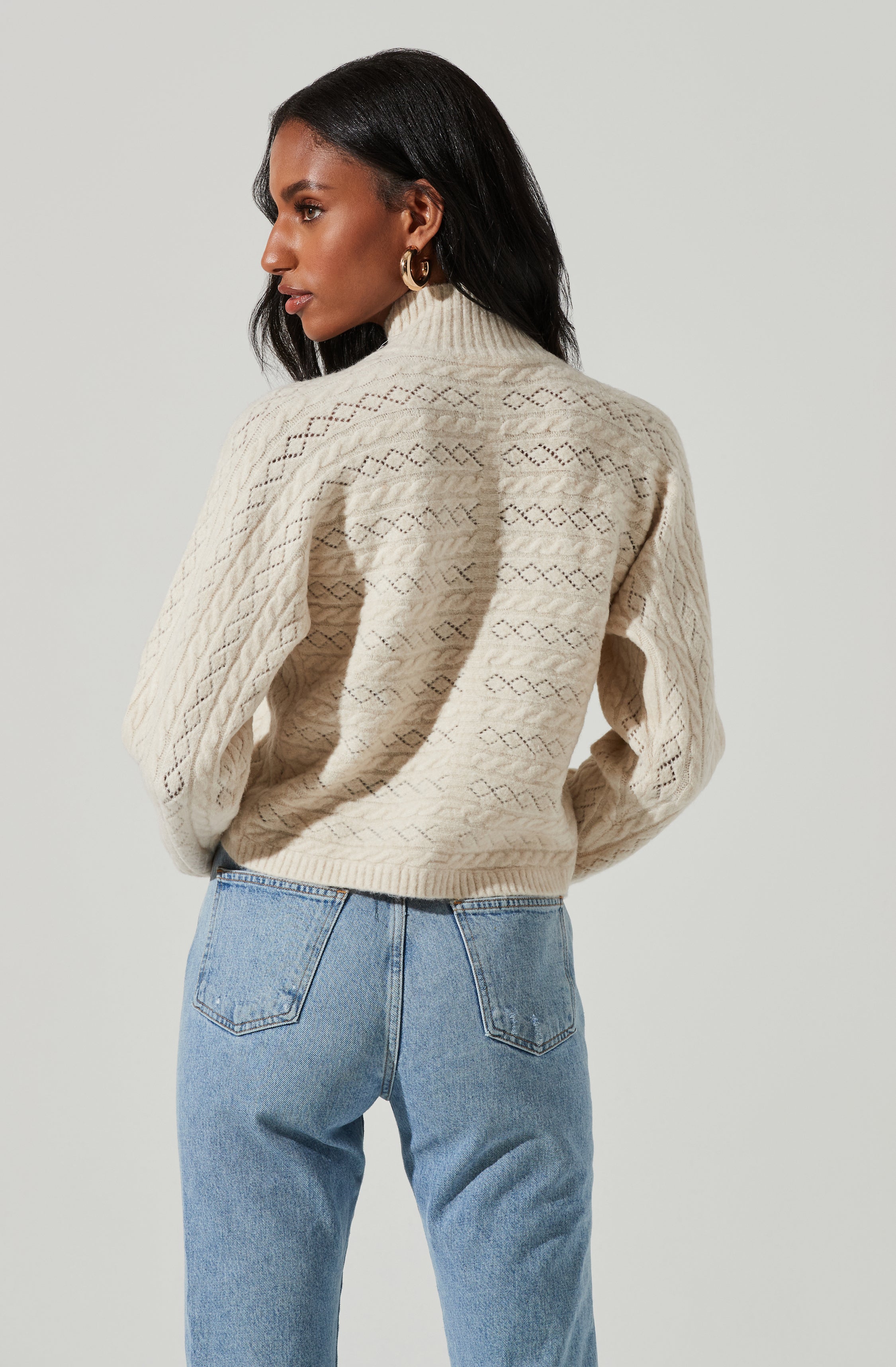Ember Wrap Front Turtleneck Sweater-Aljck