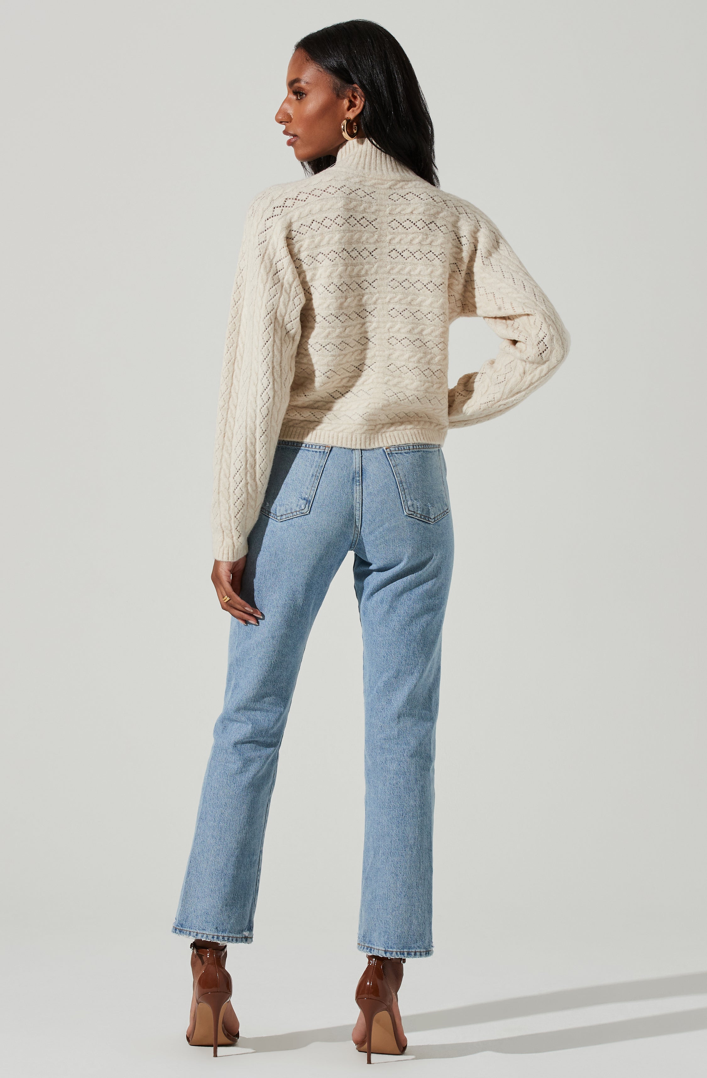 Ember Wrap Front Turtleneck Sweater-Aljck