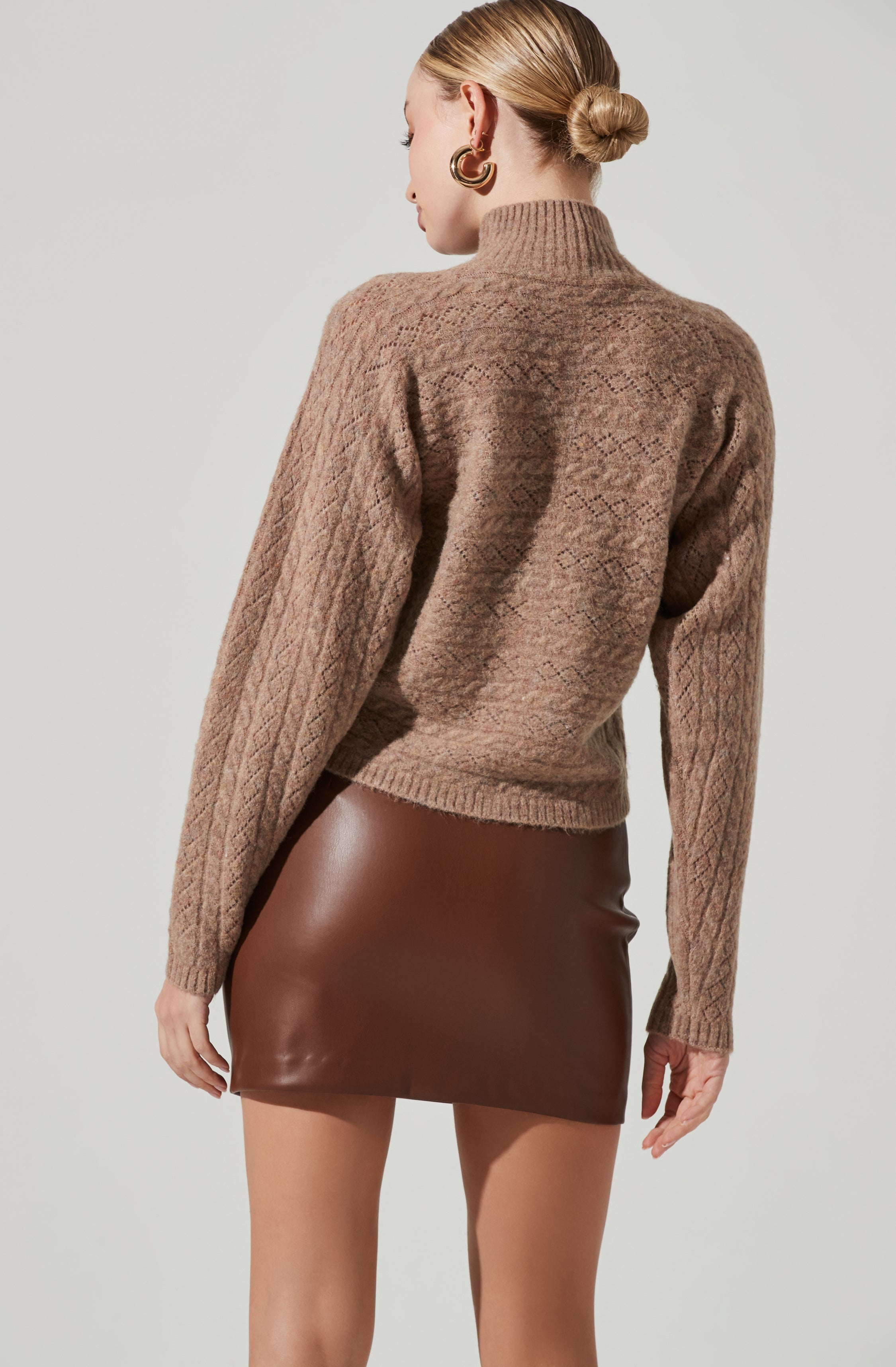Ember Wrap Front Turtleneck Sweater-Aljck