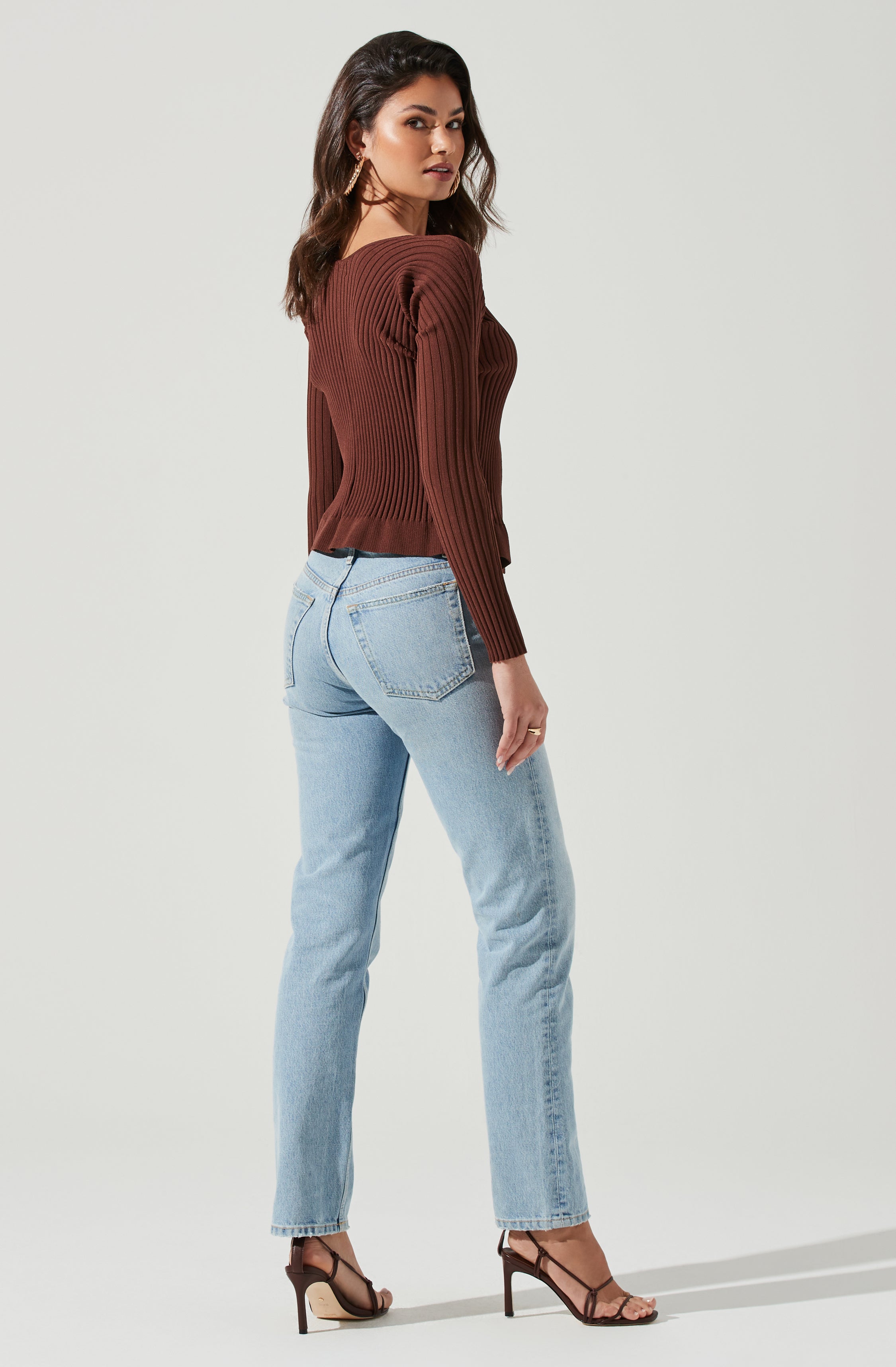 Angelique Ribbed Knit Chain Detail Cardigan-Aljck