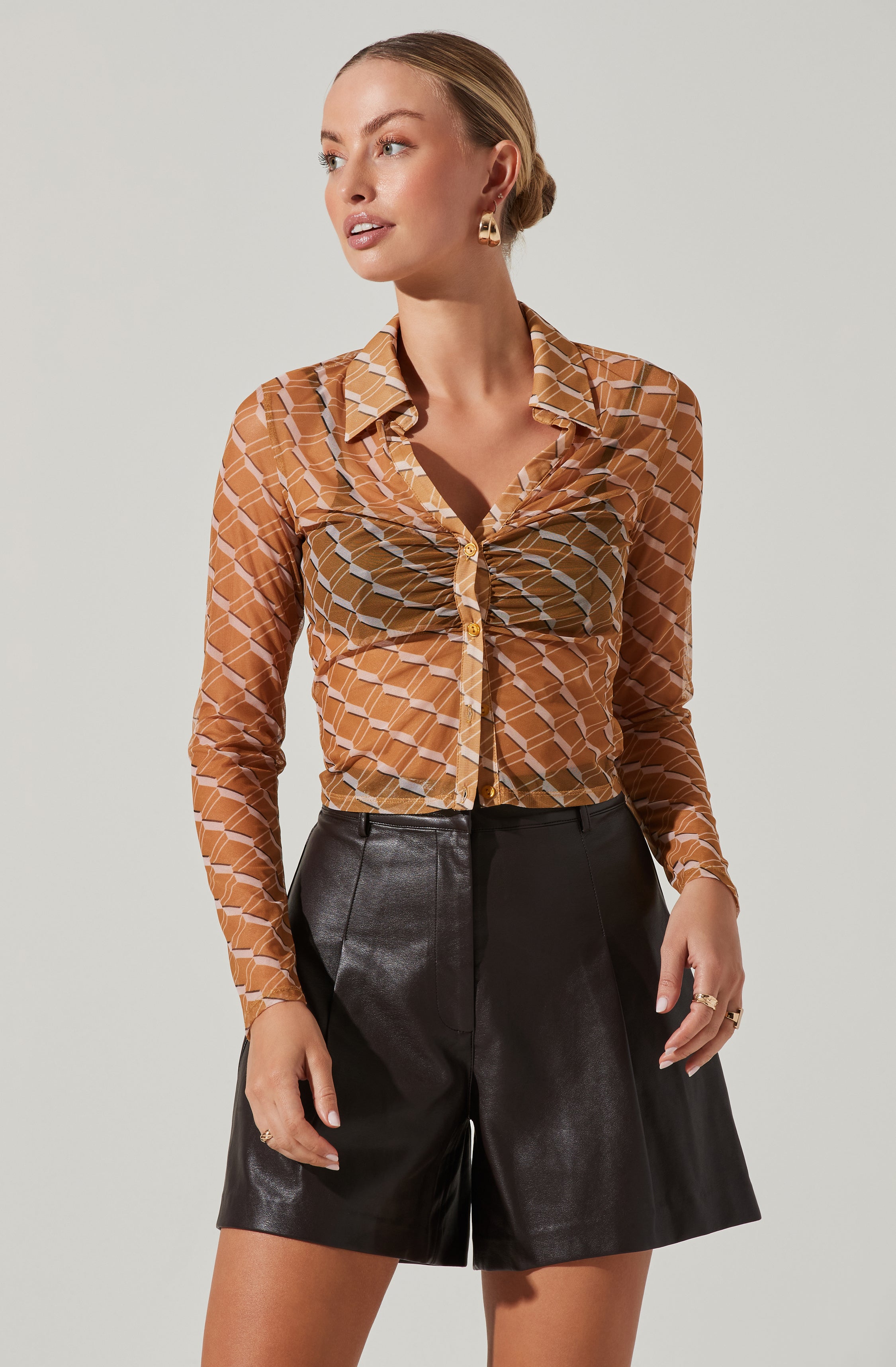 Wilma Faux Leather Shorts-Aljck