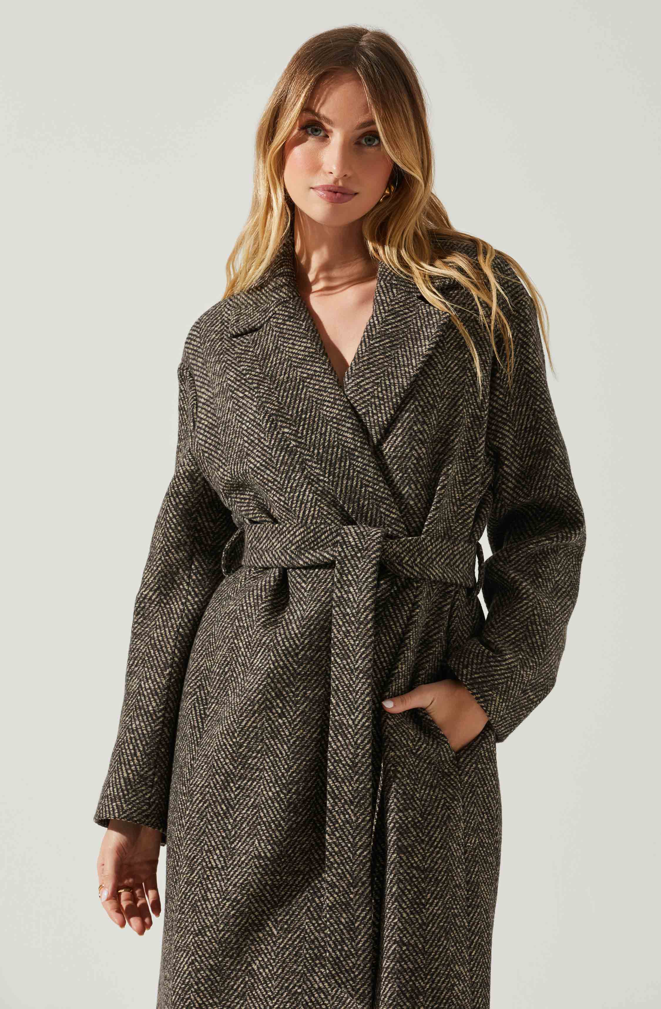 Rhodes Herringbone Tie Waist Coat-Aljck