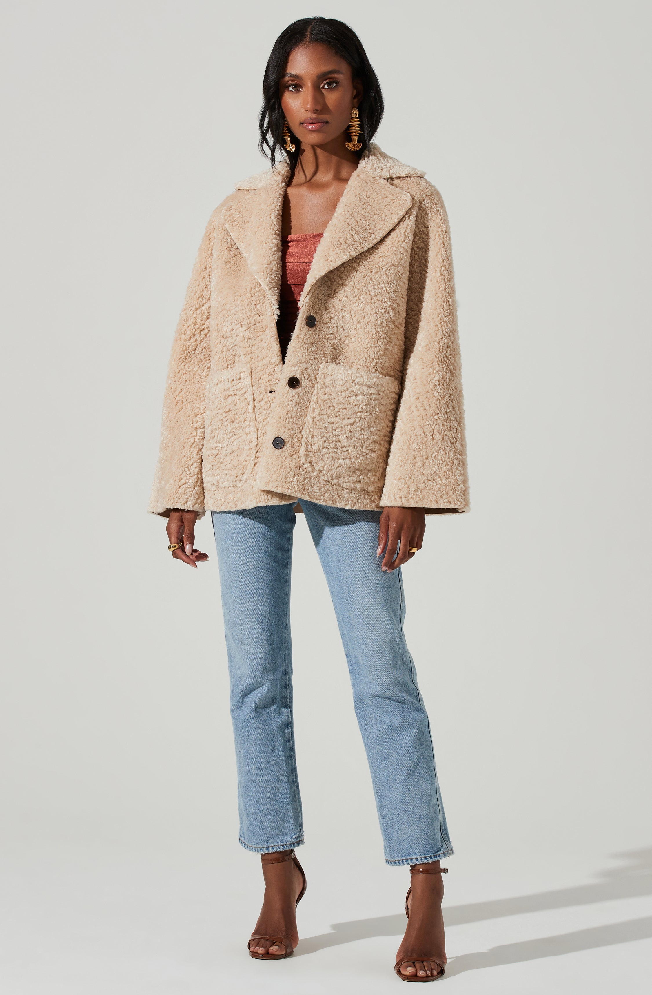 Willow Faux Shearling Coat-Aljck