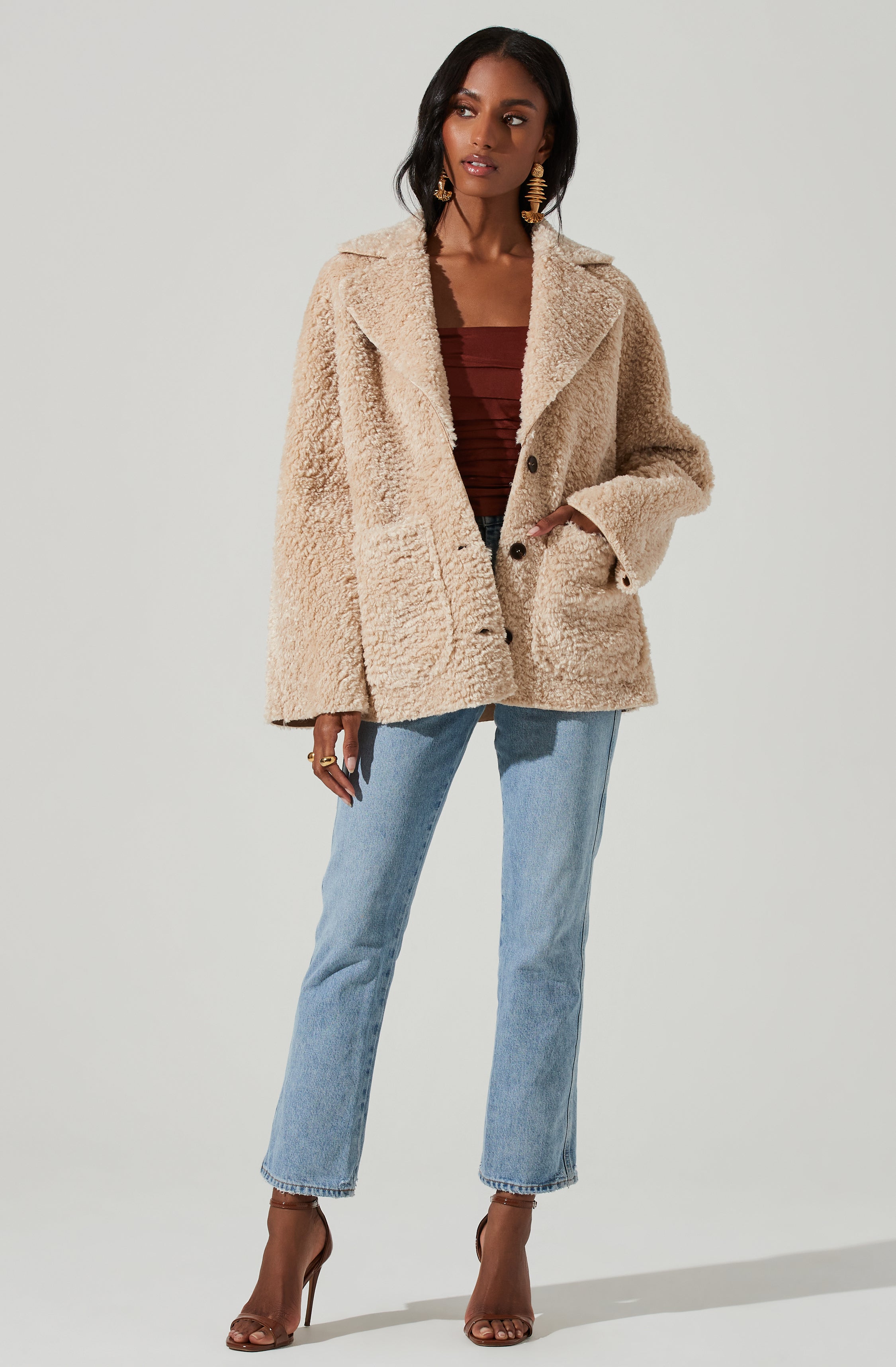 Willow Faux Shearling Coat-Aljck