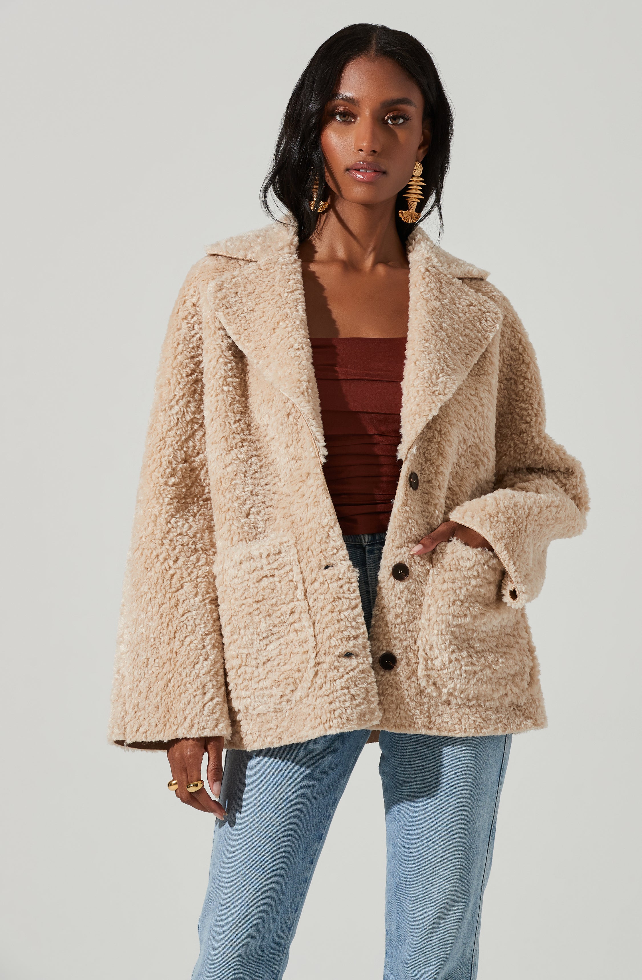 Willow Faux Shearling Coat-Aljck