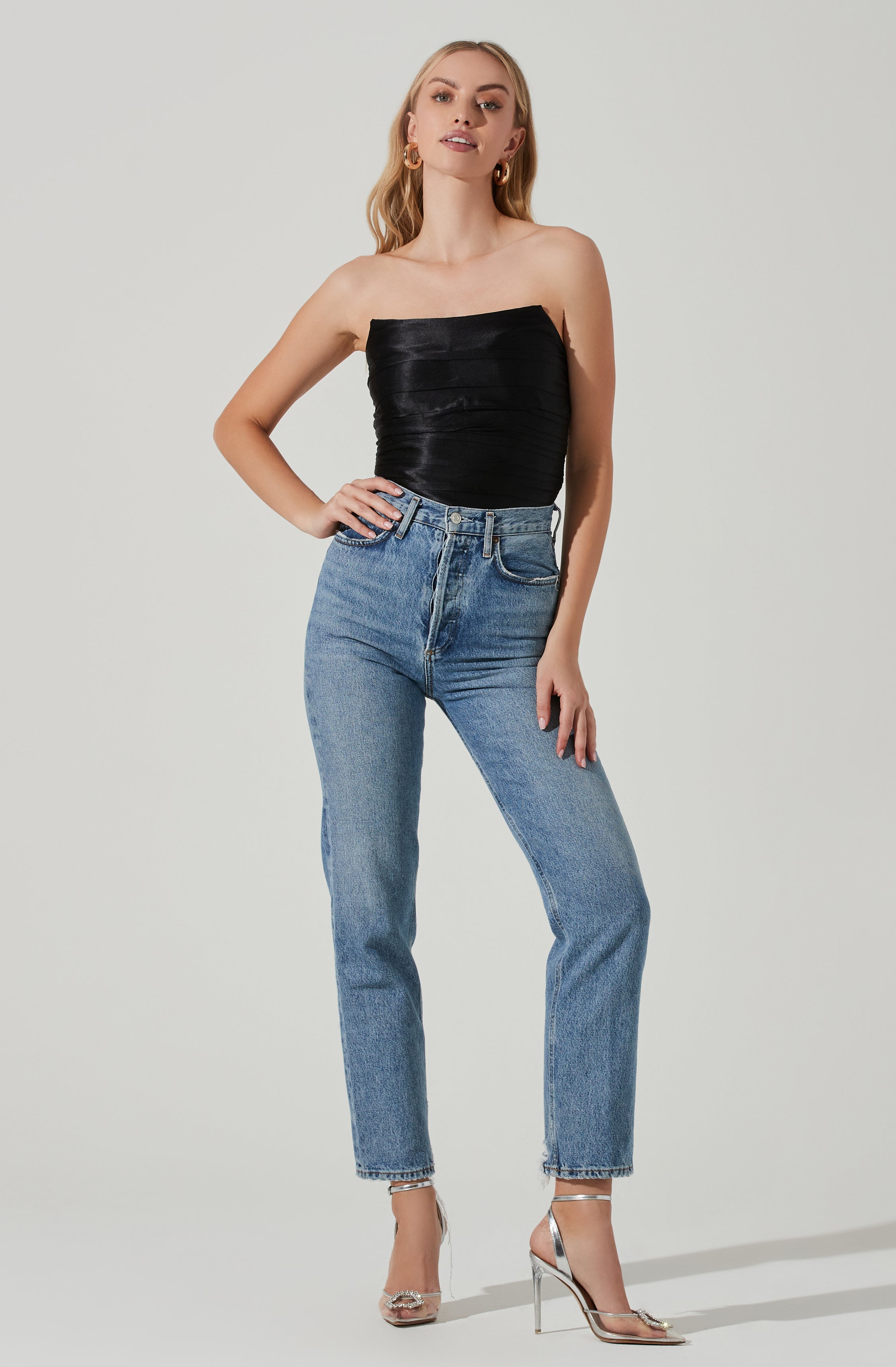 Mercury Ruched Tube Top-Aljck