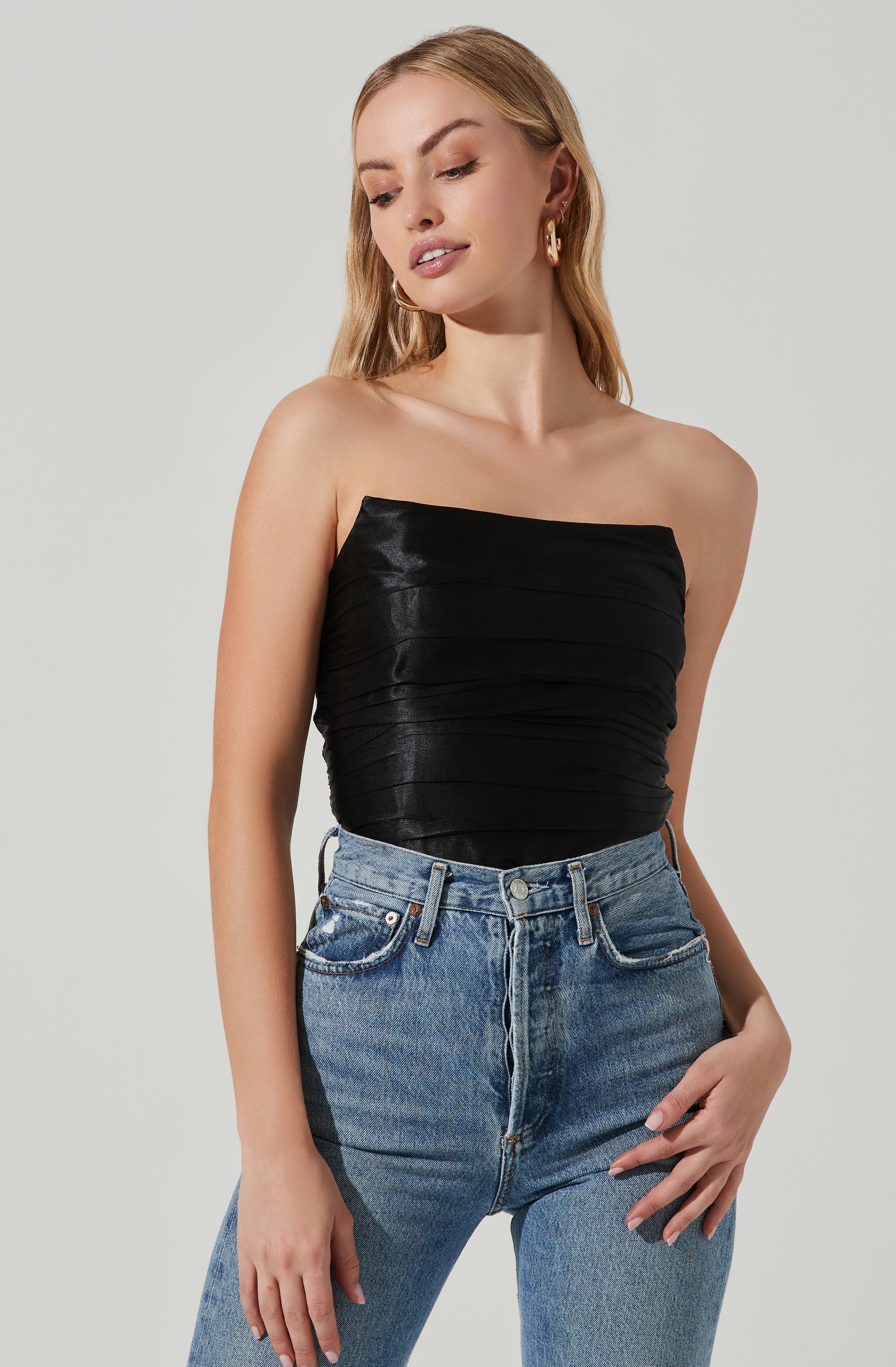Mercury Ruched Tube Top-Aljck