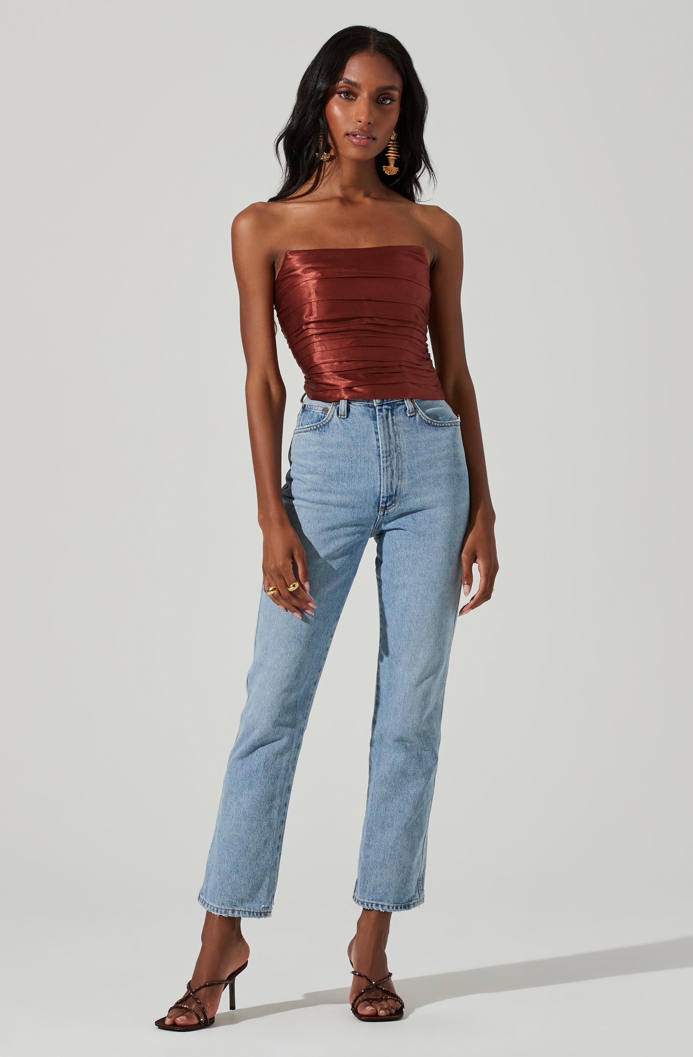 Mercury Ruched Tube Top-Aljck