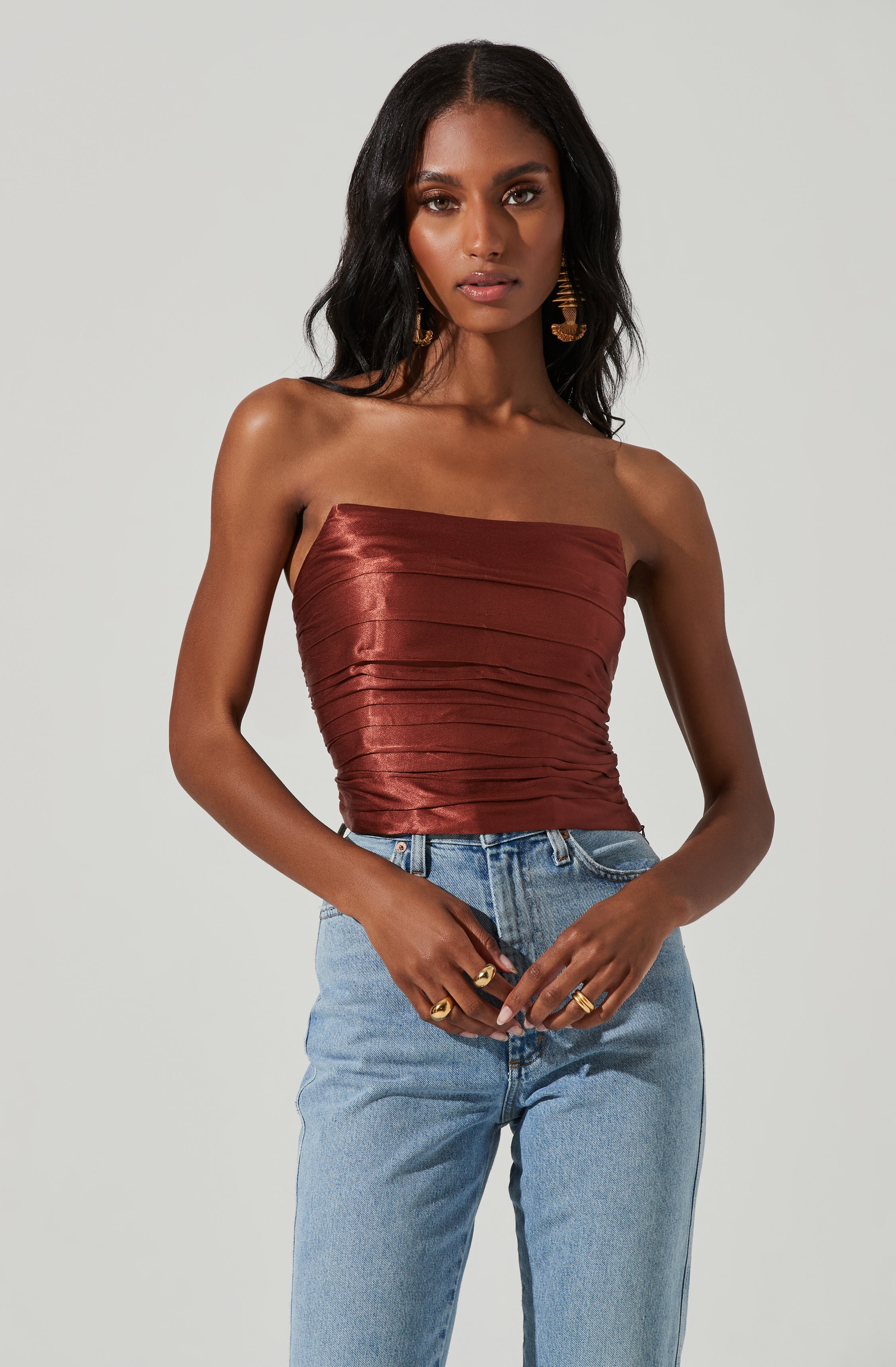 Mercury Ruched Tube Top-Aljck