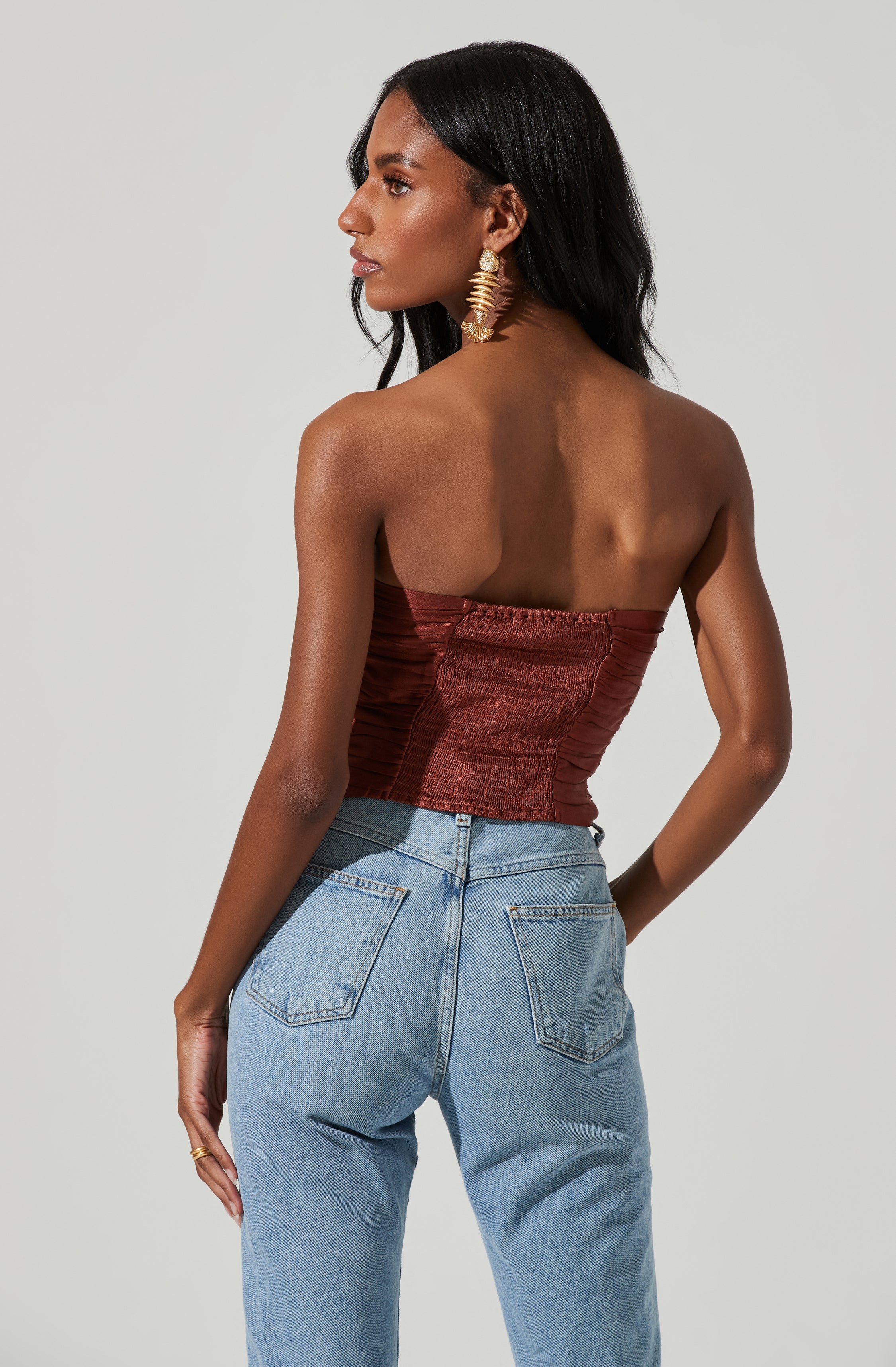 Mercury Ruched Tube Top-Aljck