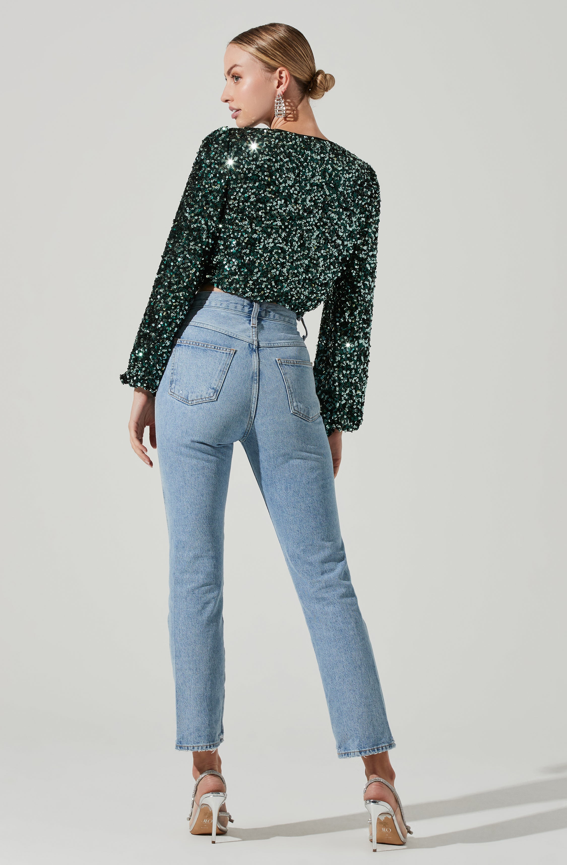 Nix Sequin Wrap Front Top-Aljck