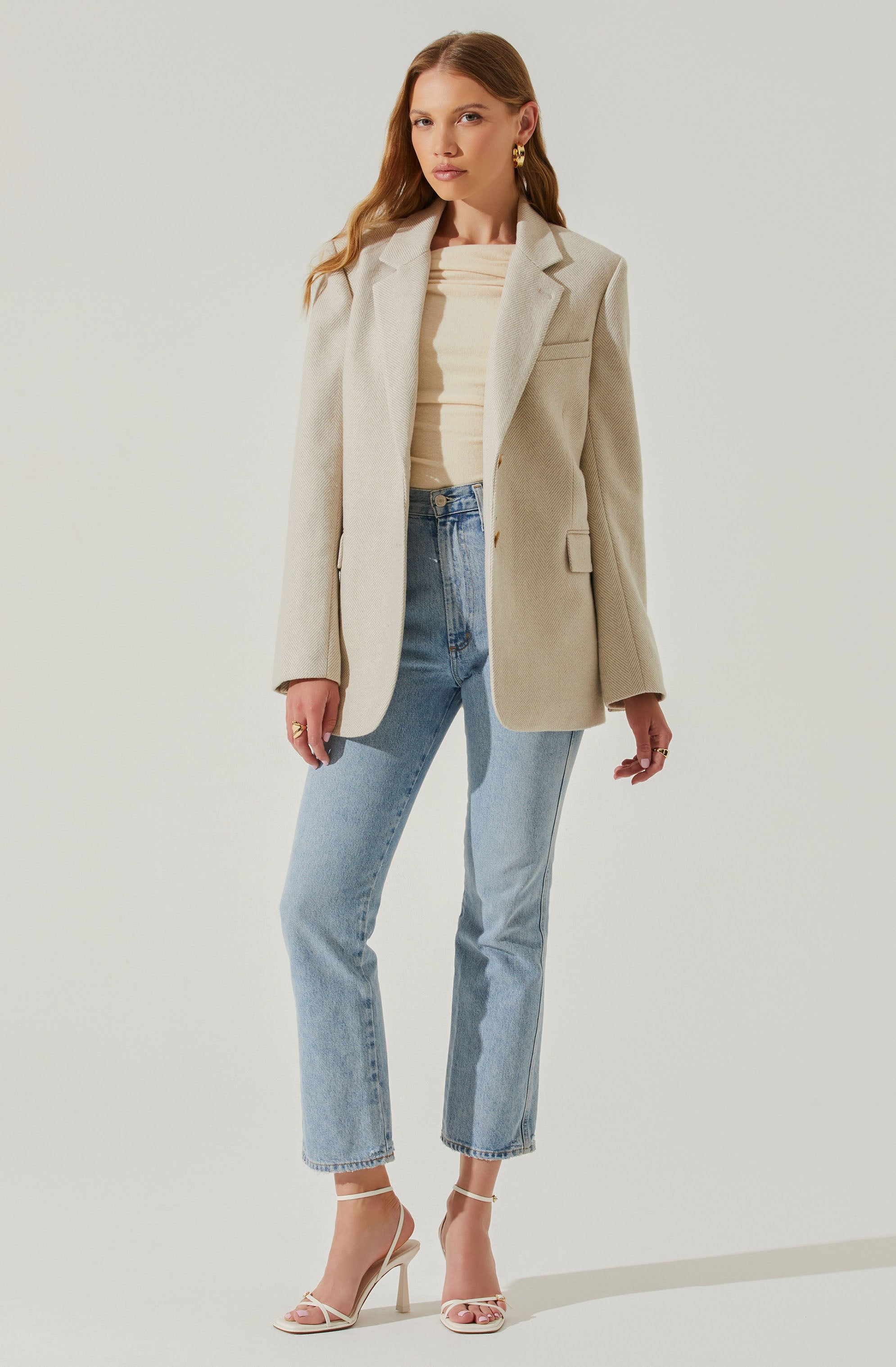 Rachel Wool Blend Oversized Blazer-Aljck