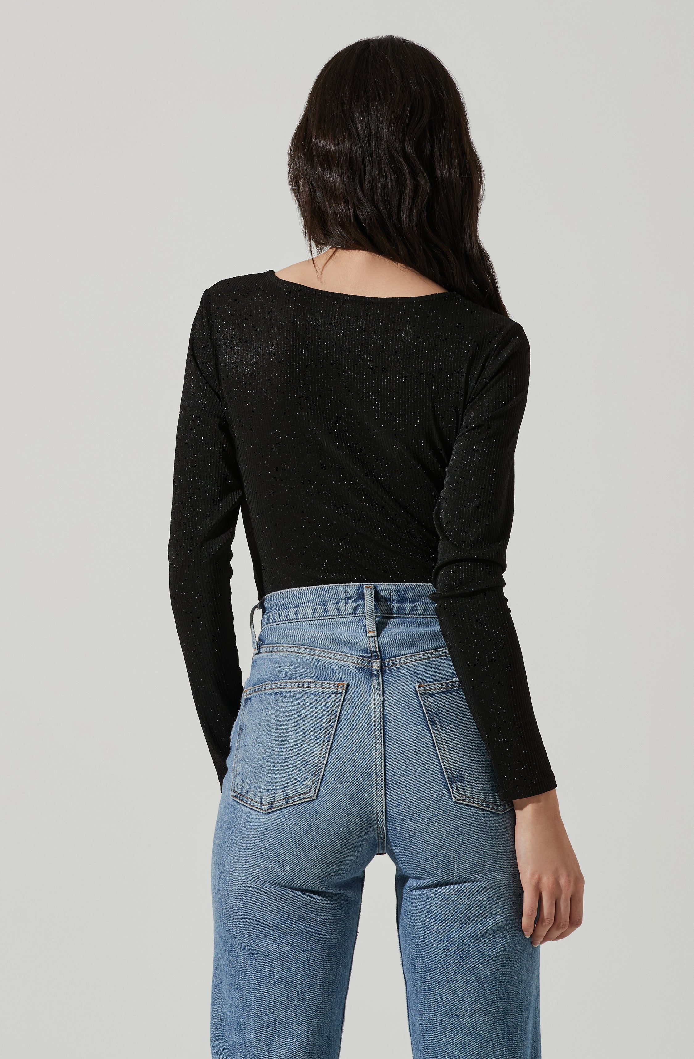 Reese Metallic Twist Front Bodysuit-Aljck