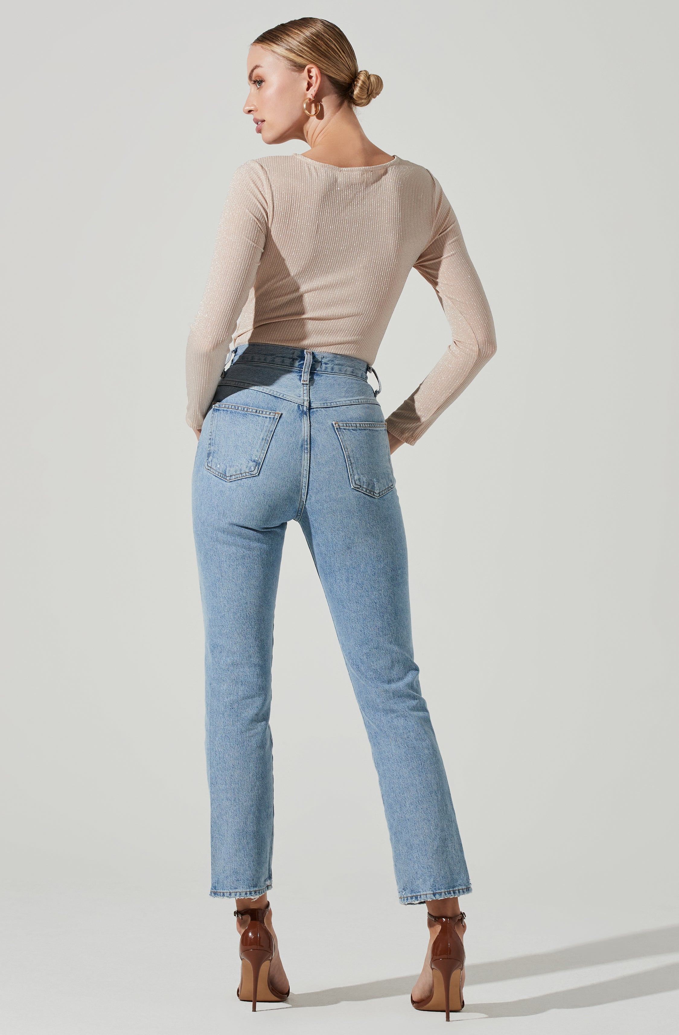 Reese Metallic Twist Front Bodysuit-Aljck