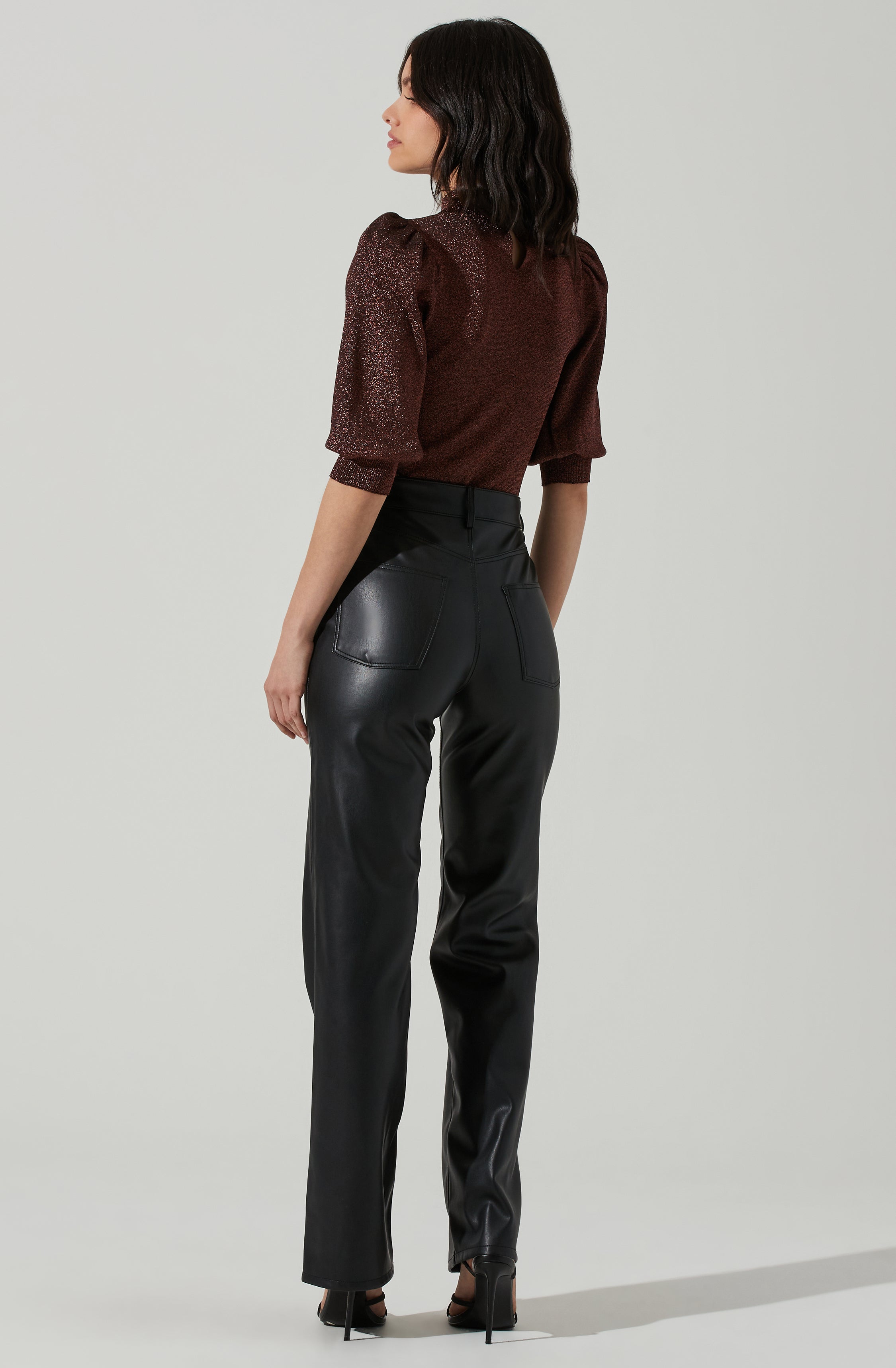 Kay Metallic Puff Sleeve Sweater-Aljck