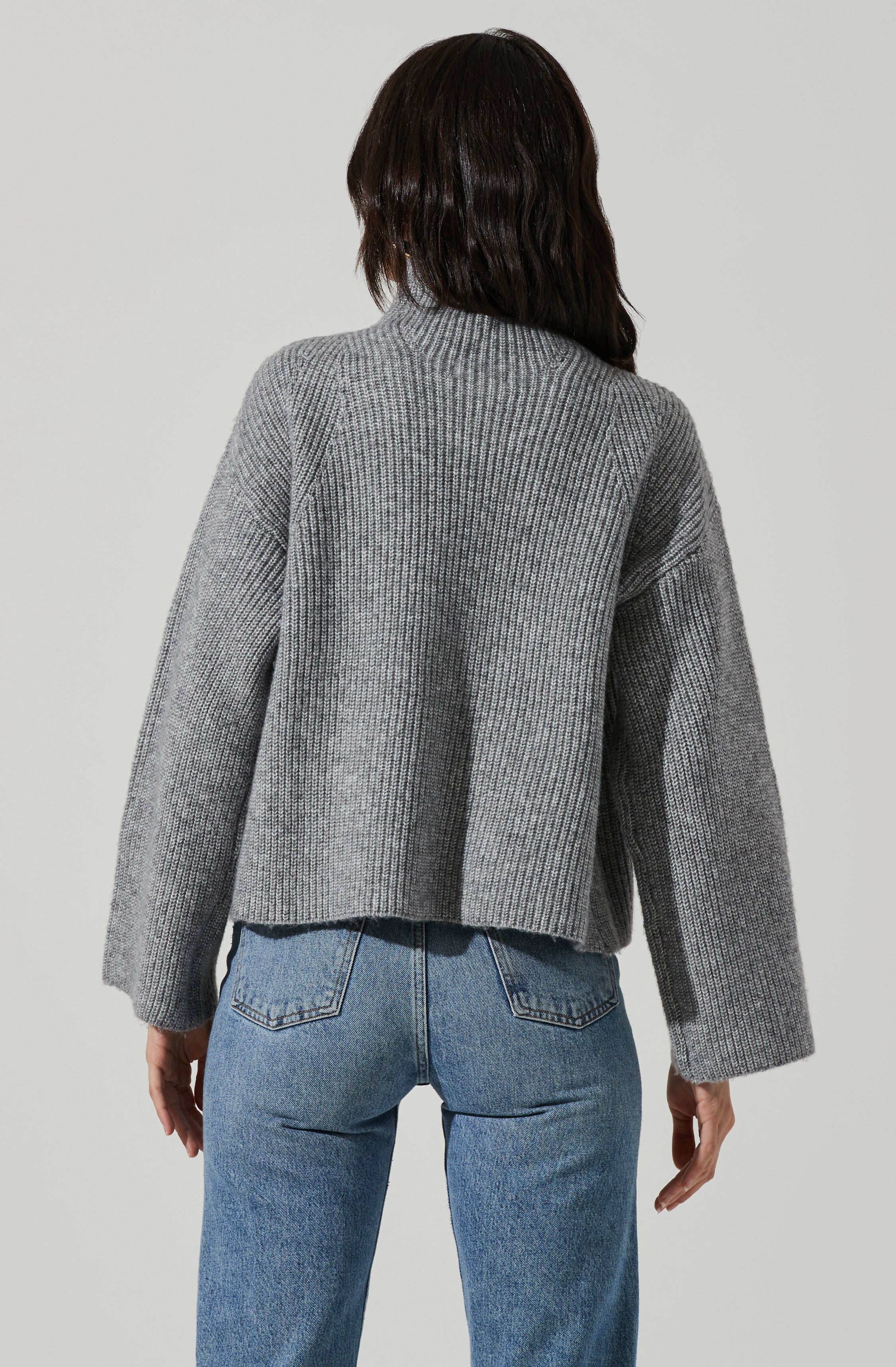 Wren Mock Neck Wrap Front Sweater-Aljck
