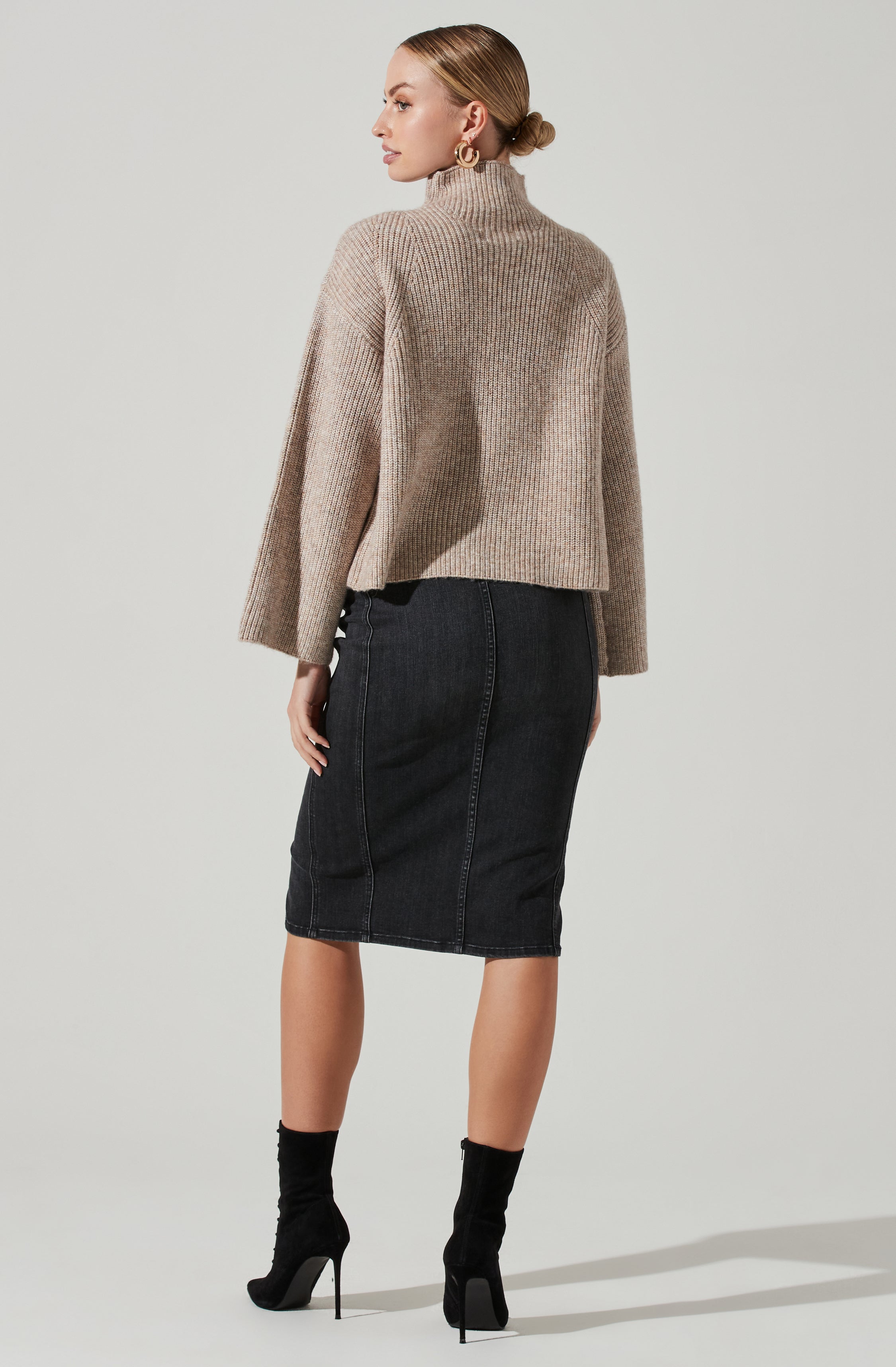 Wren Mock Neck Wrap Front Sweater-Aljck