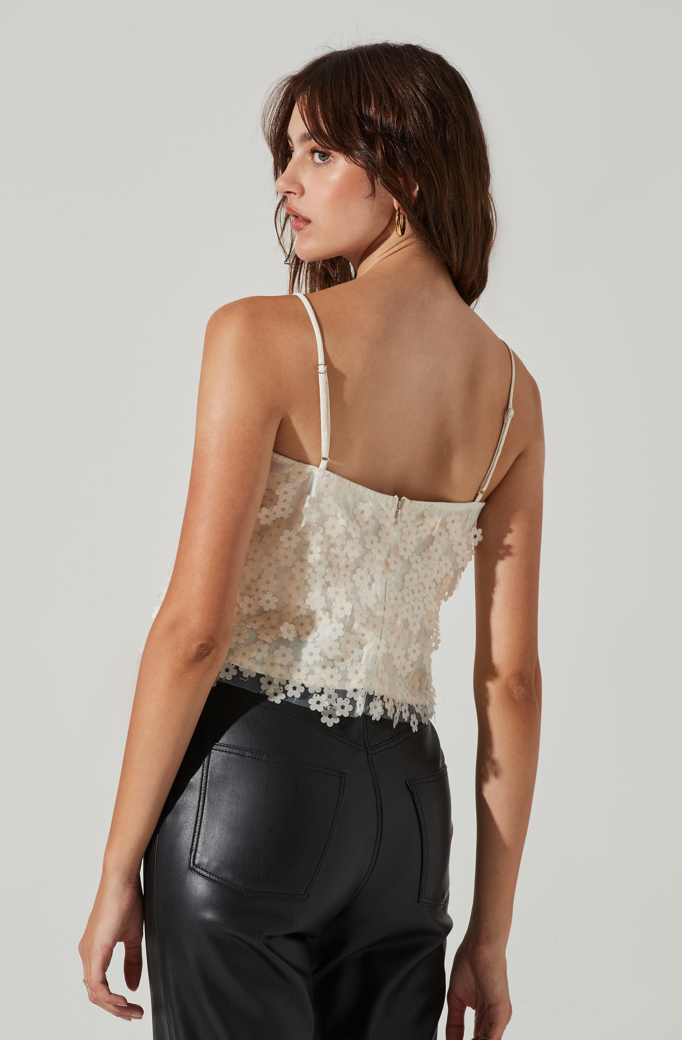 Luxoria Flower Sequin Top-Aljck