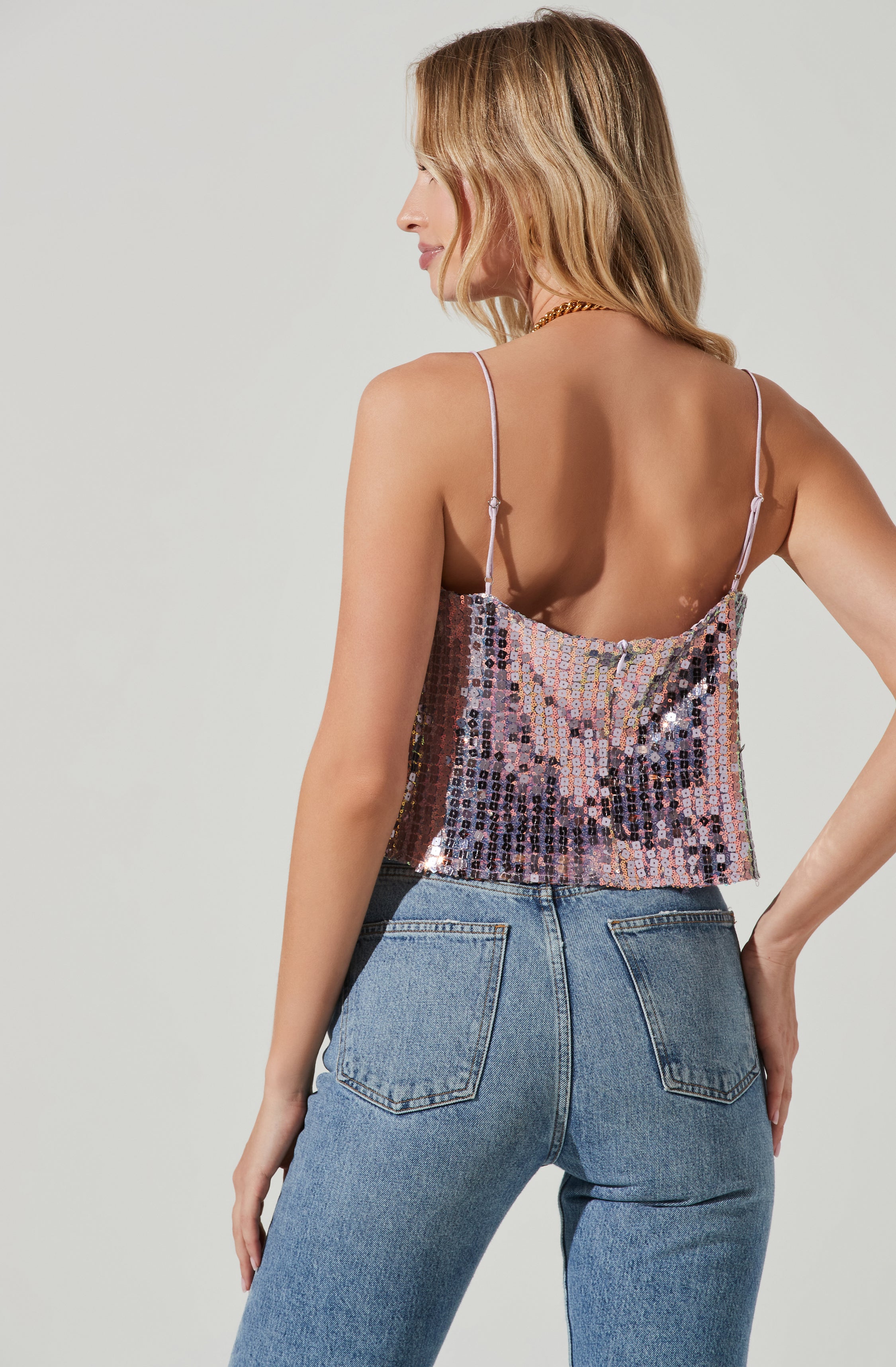 Luxoria Flower Sequin Top-Aljck