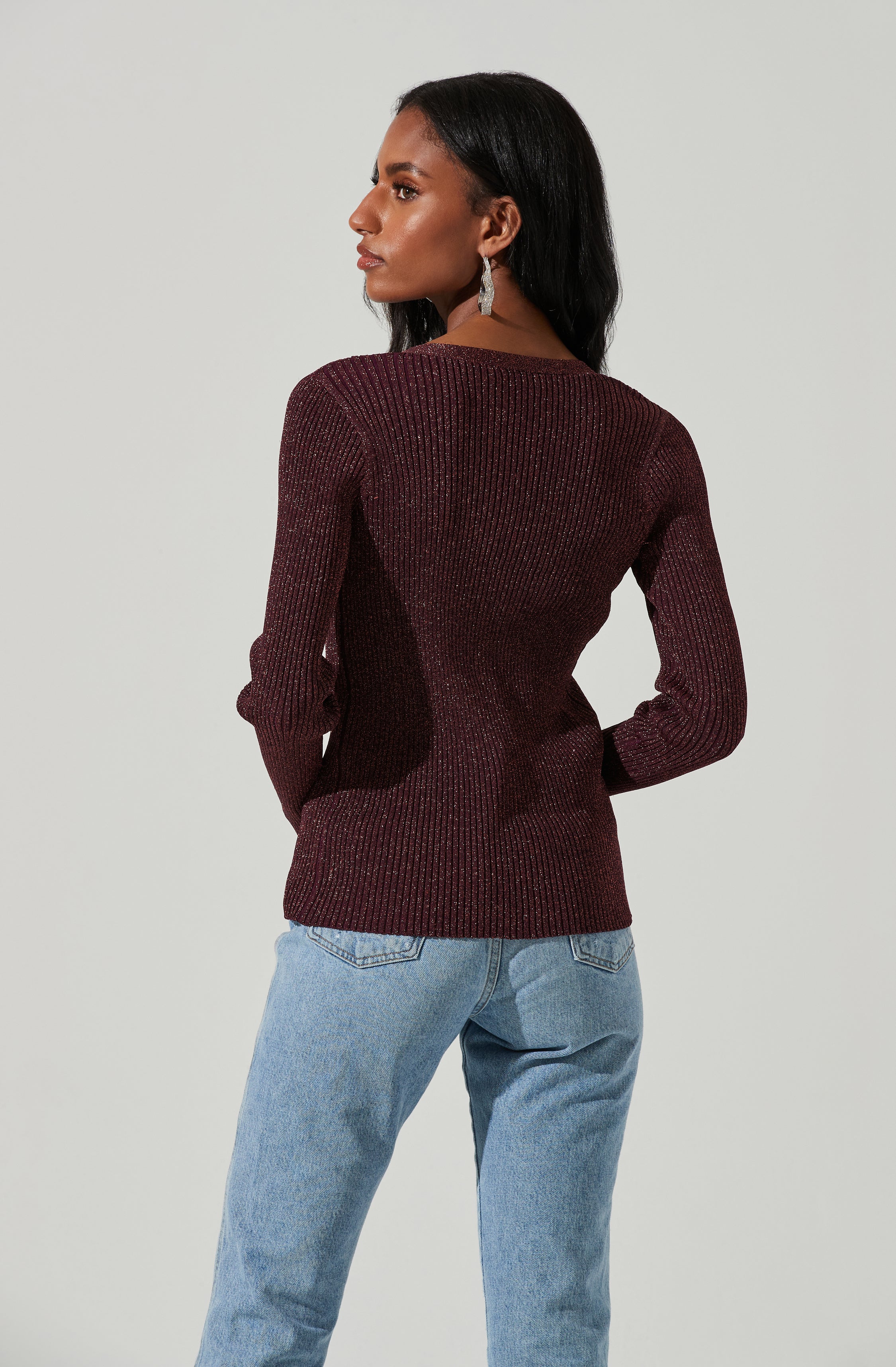 Maude Metallic Button Down Sweater-Aljck