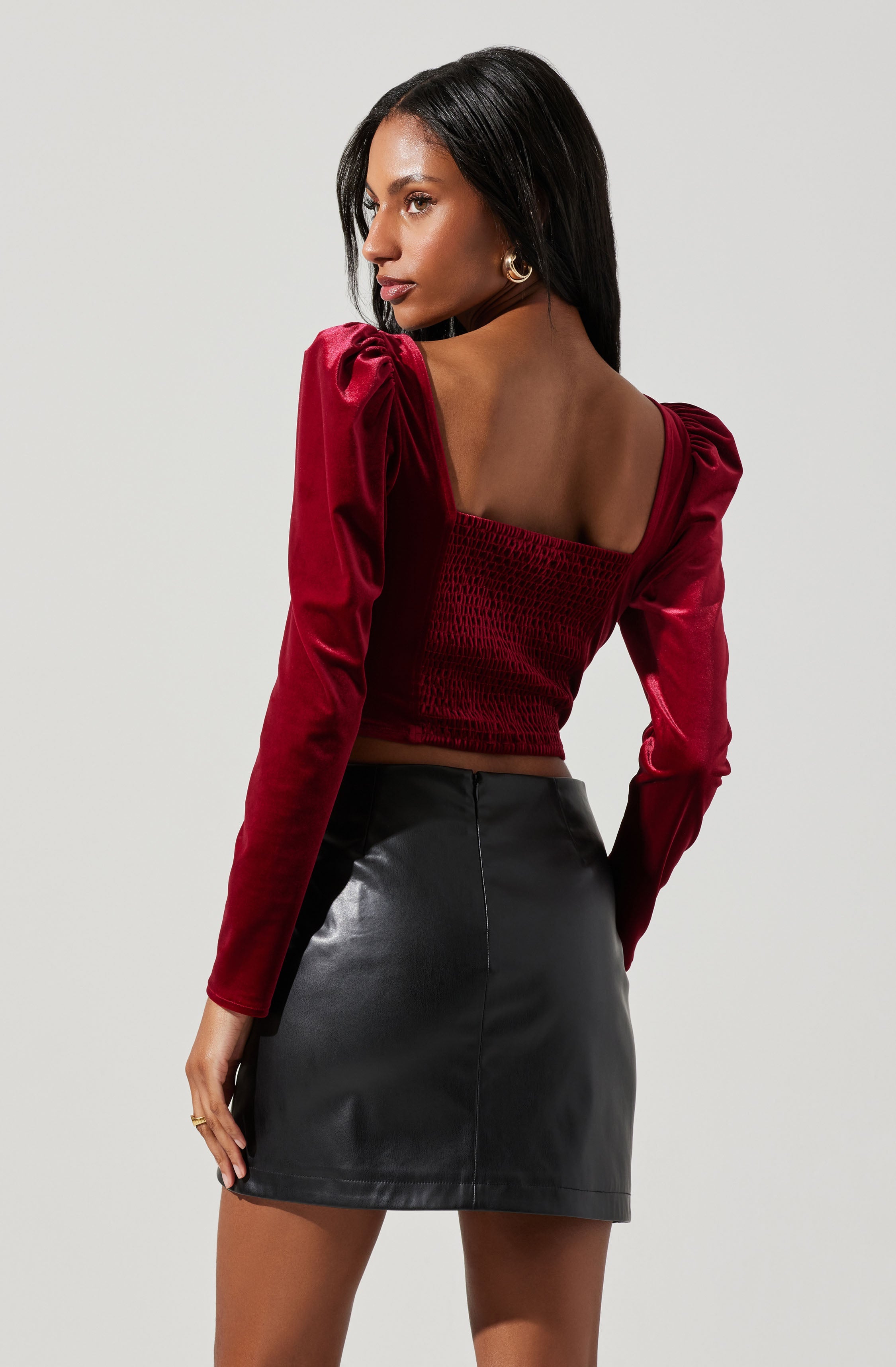 Ashbury Velvet Corset Long Sleeve Top-Aljck