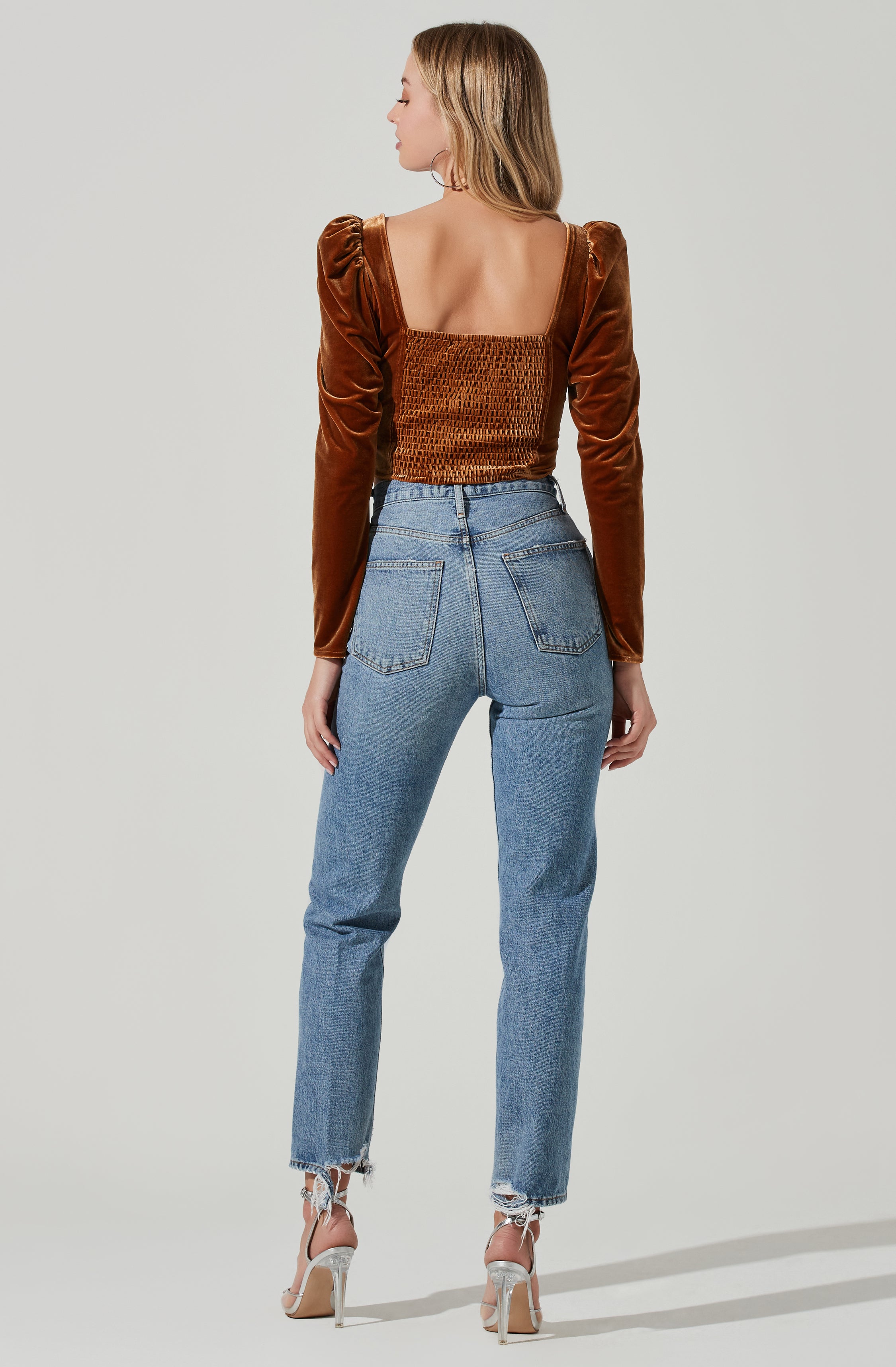 Ashbury Velvet Corset Long Sleeve Top-Aljck