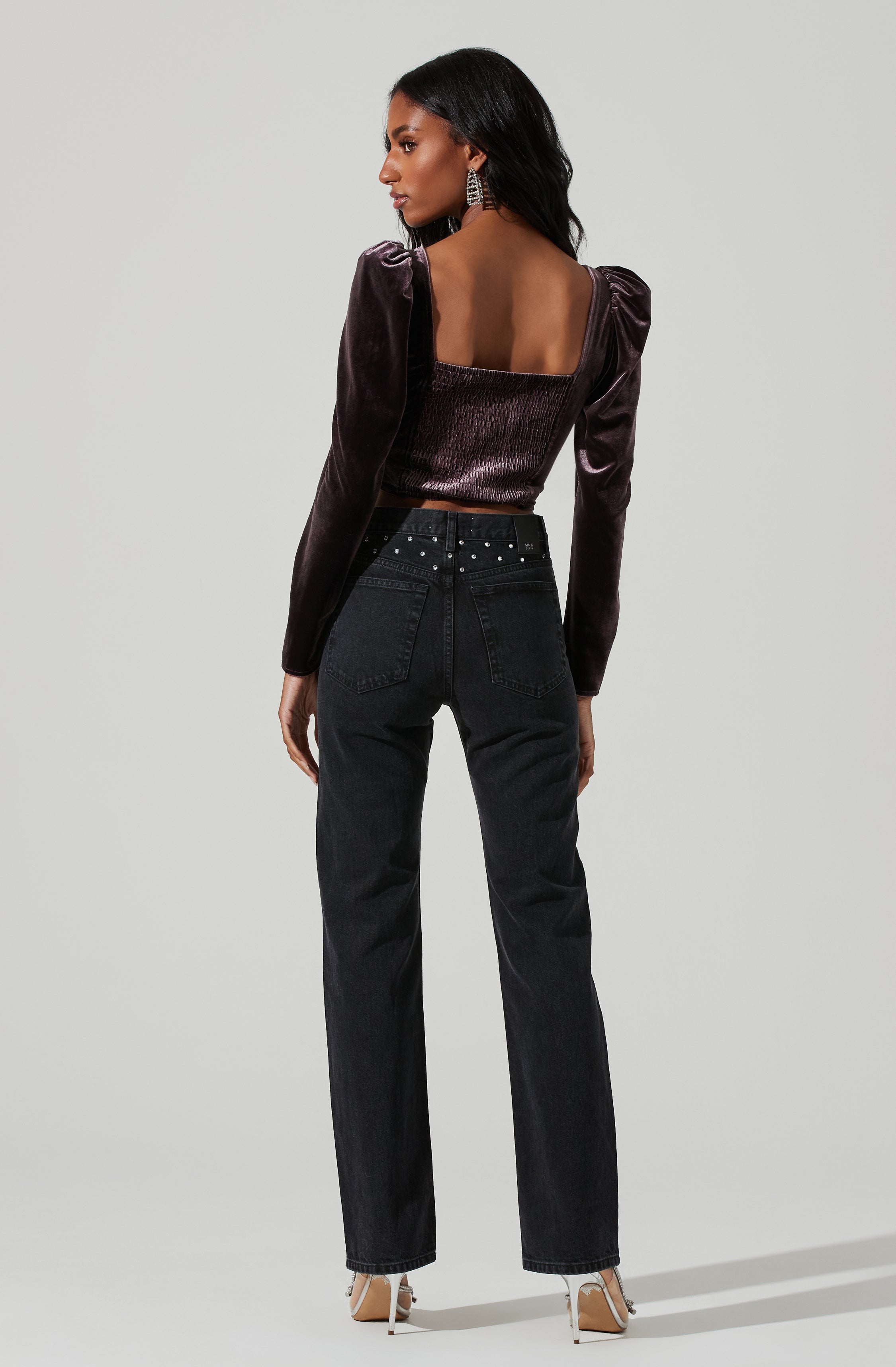 Ashbury Velvet Corset Long Sleeve Top-Aljck