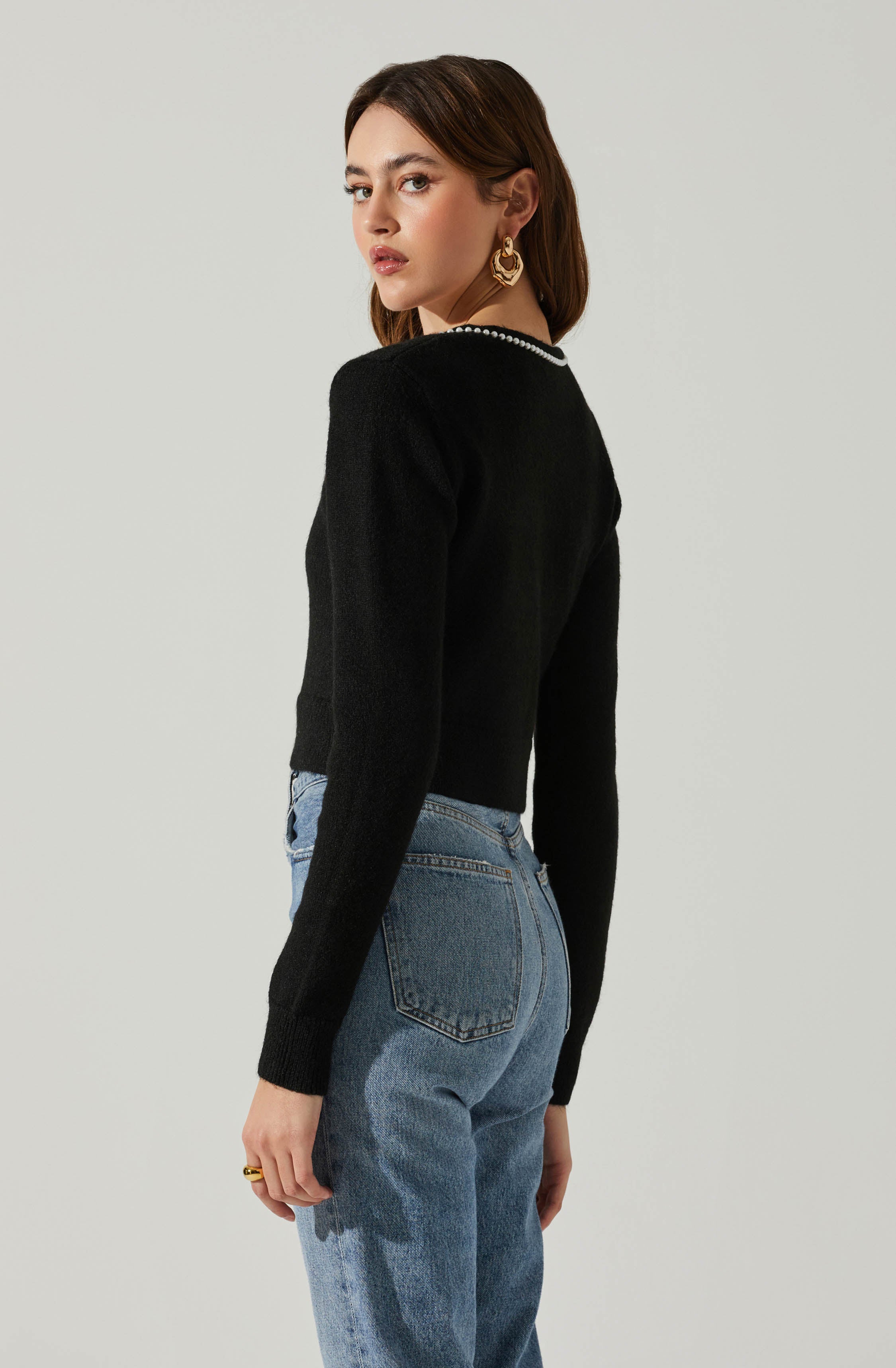 Melissa Pearl Embellished Cardigan Sweater-Aljck