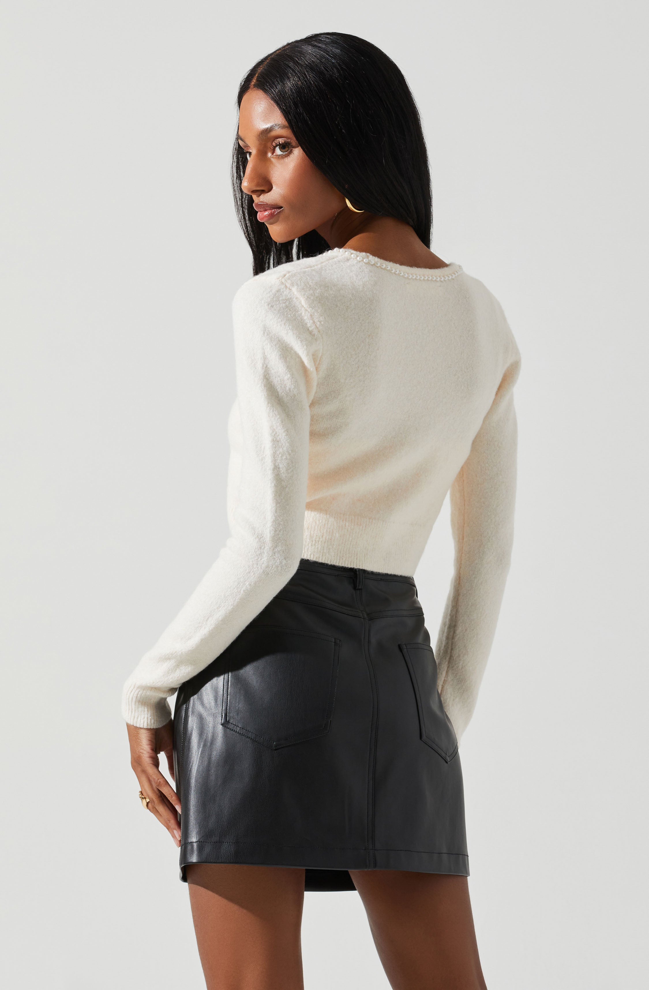 Melissa Pearl Embellished Cardigan Sweater-Aljck