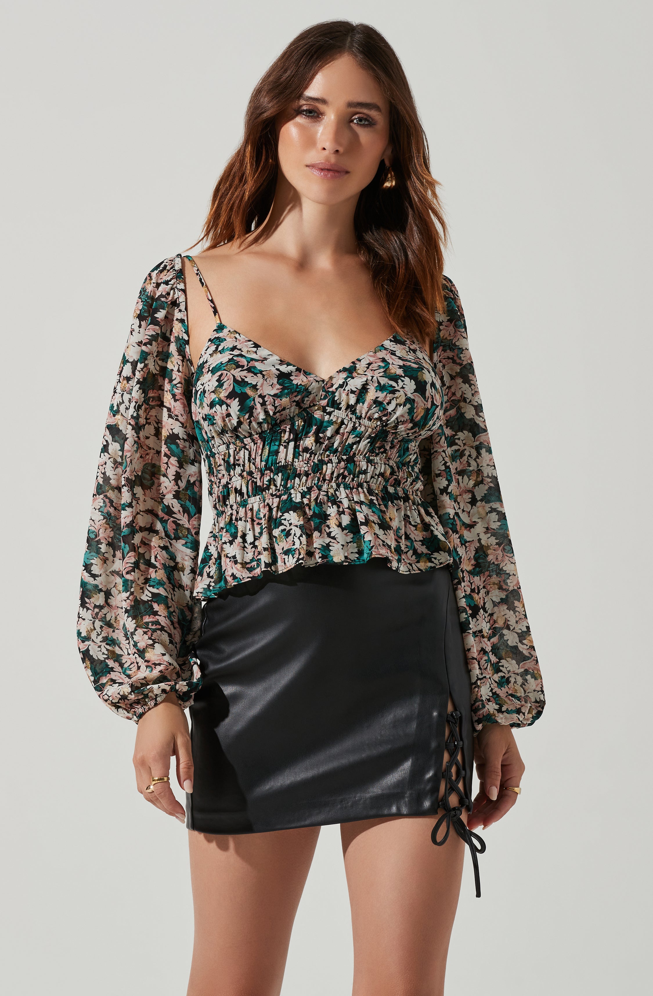 Prudence Floral Peplum Top-Aljck