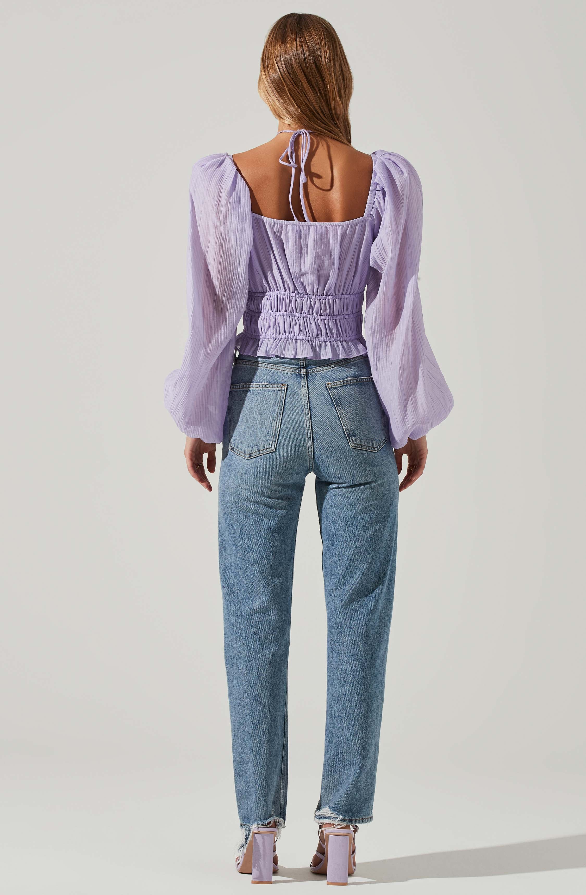 Irwin Puff Sleeve Halter Neck Top-Aljck