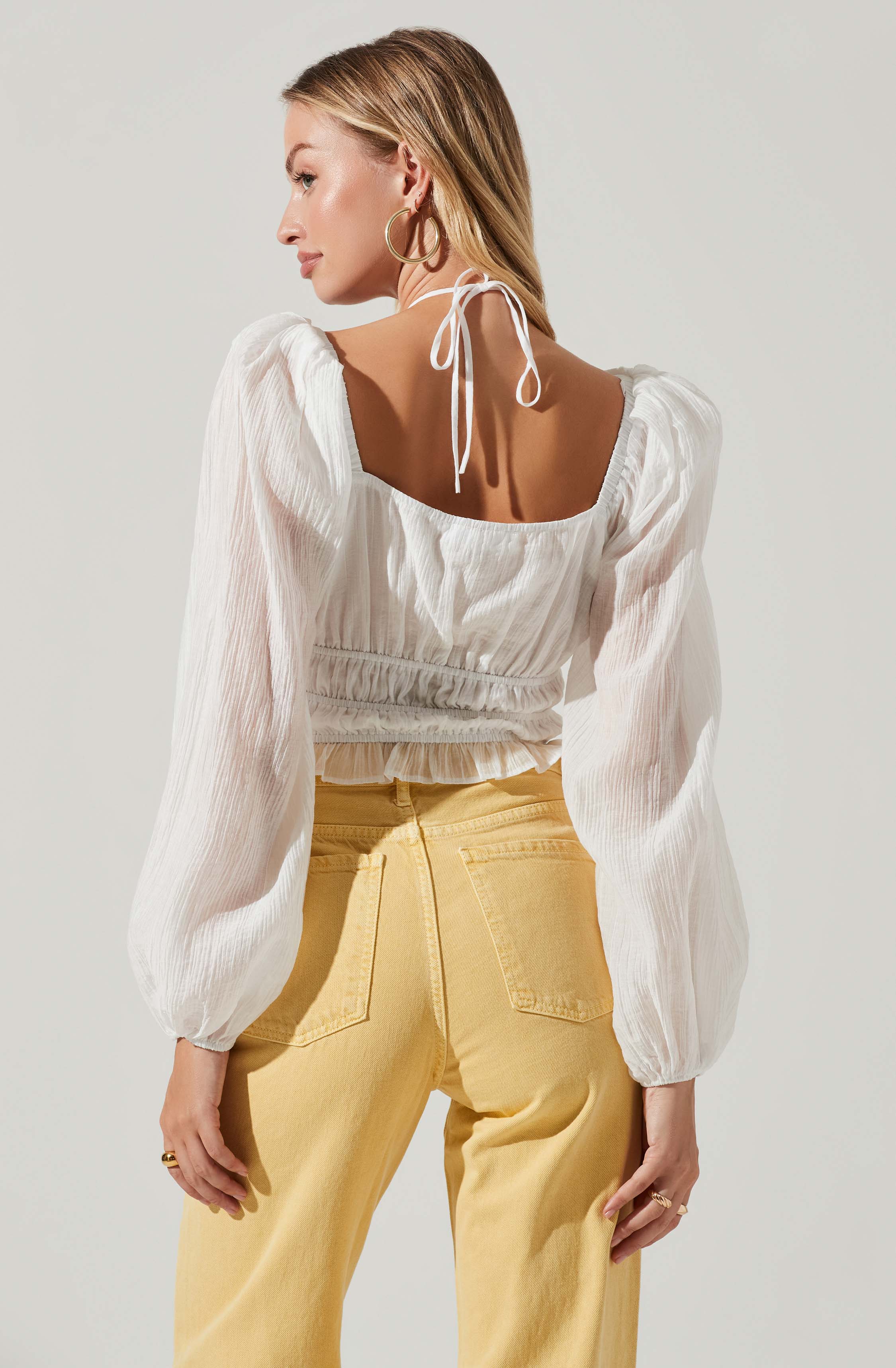 Irwin Puff Sleeve Halter Neck Top-Aljck