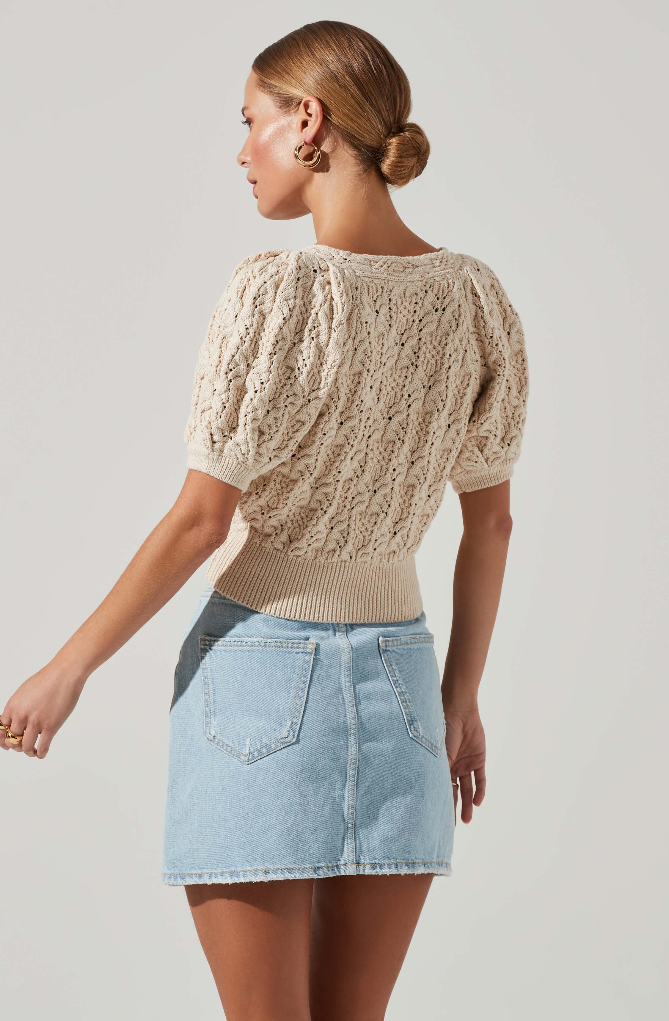 Elowen Puff Sleeve Sweater-Aljck